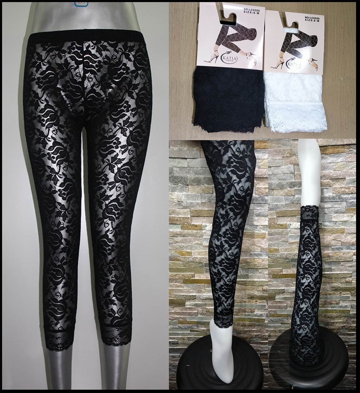 Großhändler PHENIX ROUGE - LEGGINGS MIT BLUMENSPITZE