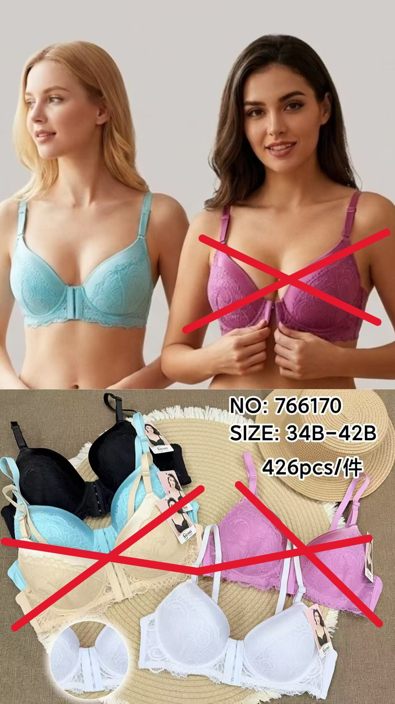Grossiste PHENIX ROUGE - Soutien-Gorge Fermeture Avant