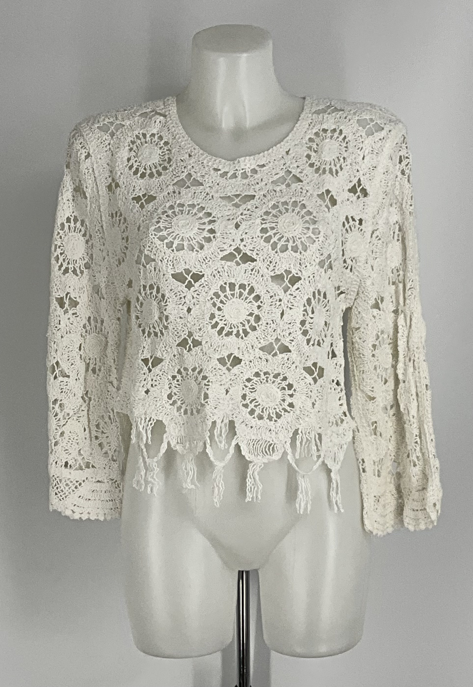 Canottiera Donna In Chiffon A Doppio Strato - Girocollo Senza Maniche - Floreale Grigio/Bianco/Blu Pavone - Leggera Ed Elastica