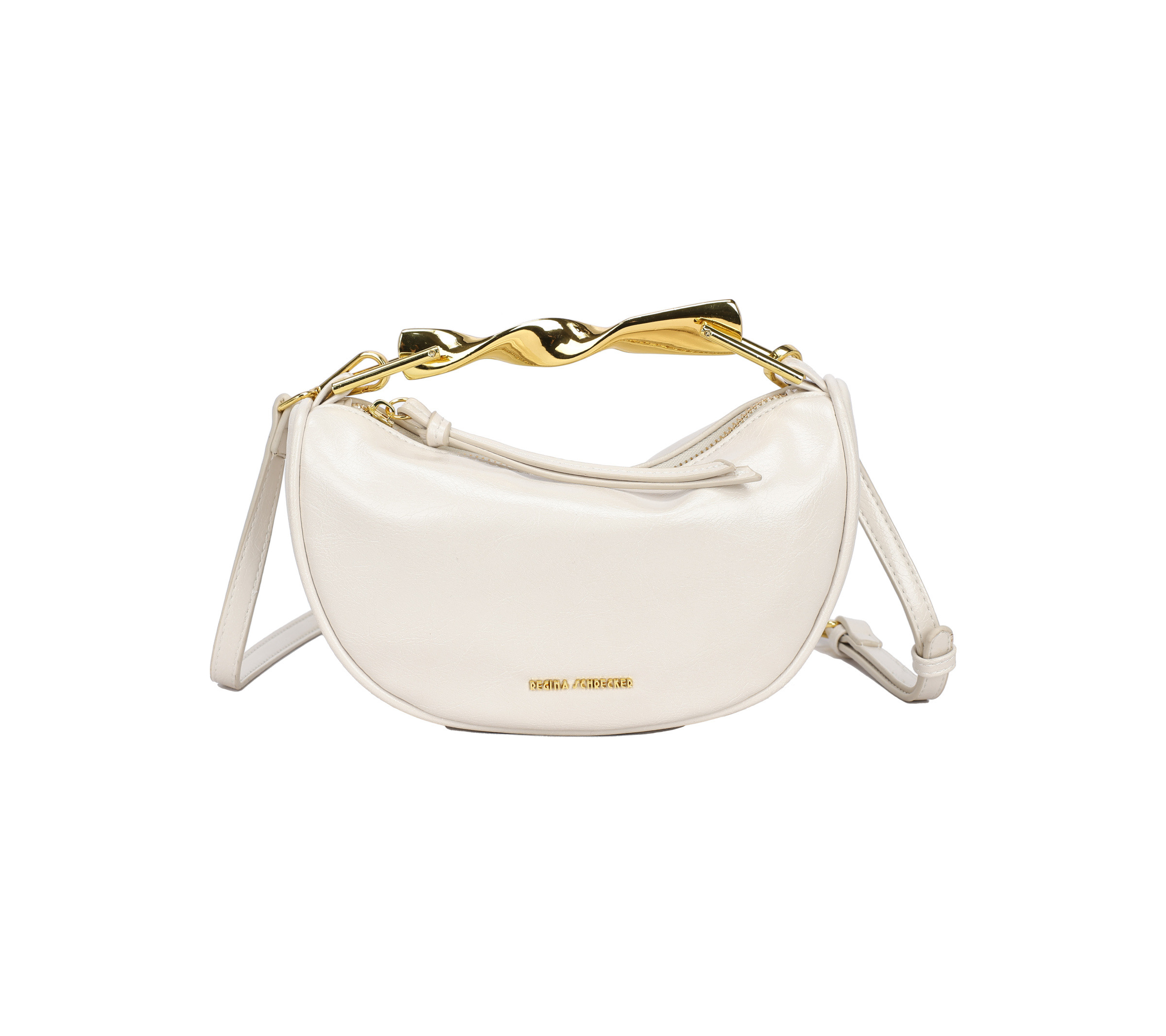 Mayorista PHIL - Bolso baguette elegante para mujer con asa dorada – Bolso de hombro de moda minimalista chic