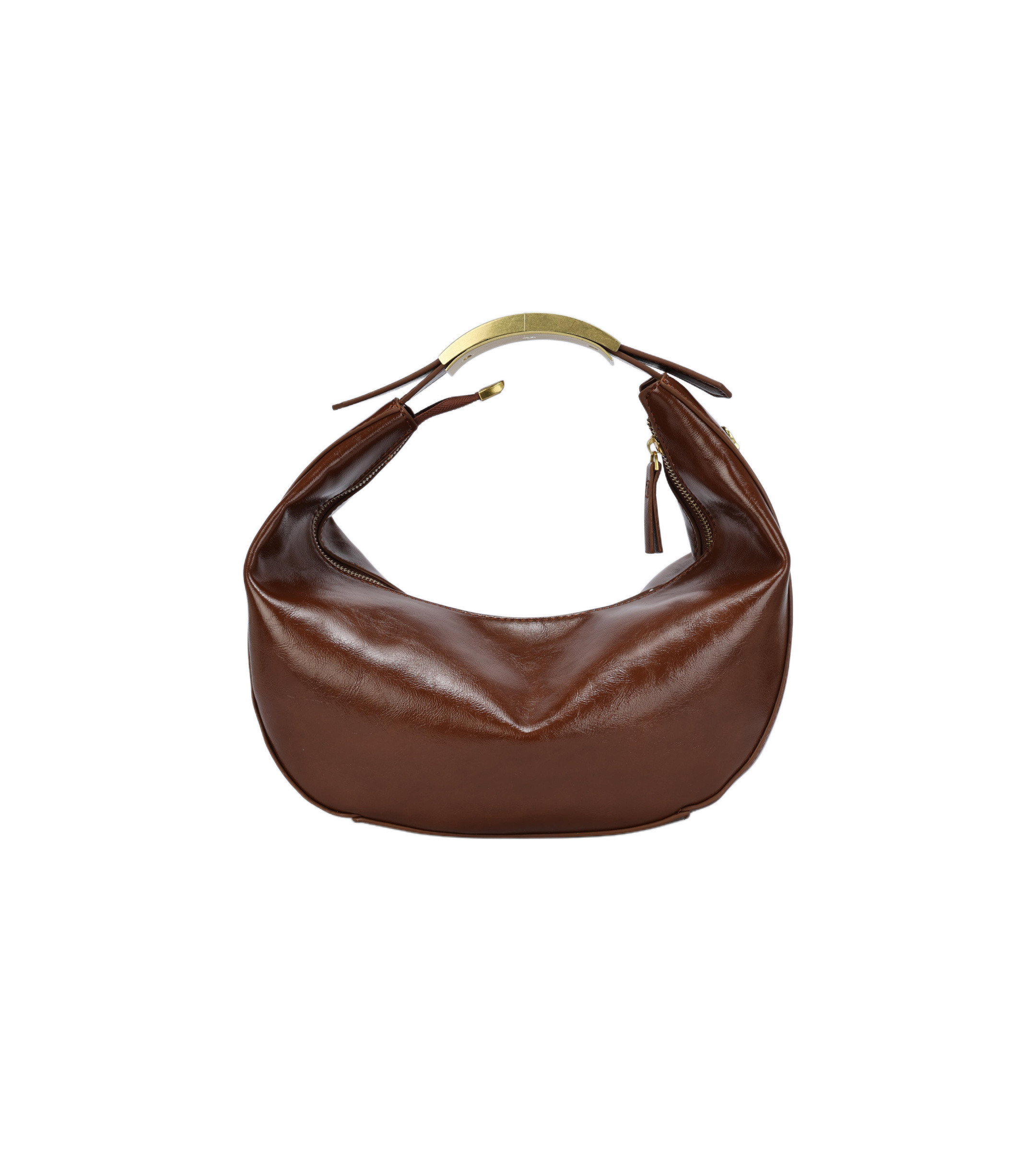 Wholesaler PHIL - Women's hobo style shoulder bag in soft faux leather – elegant bag with rigid handle and shoulder strap