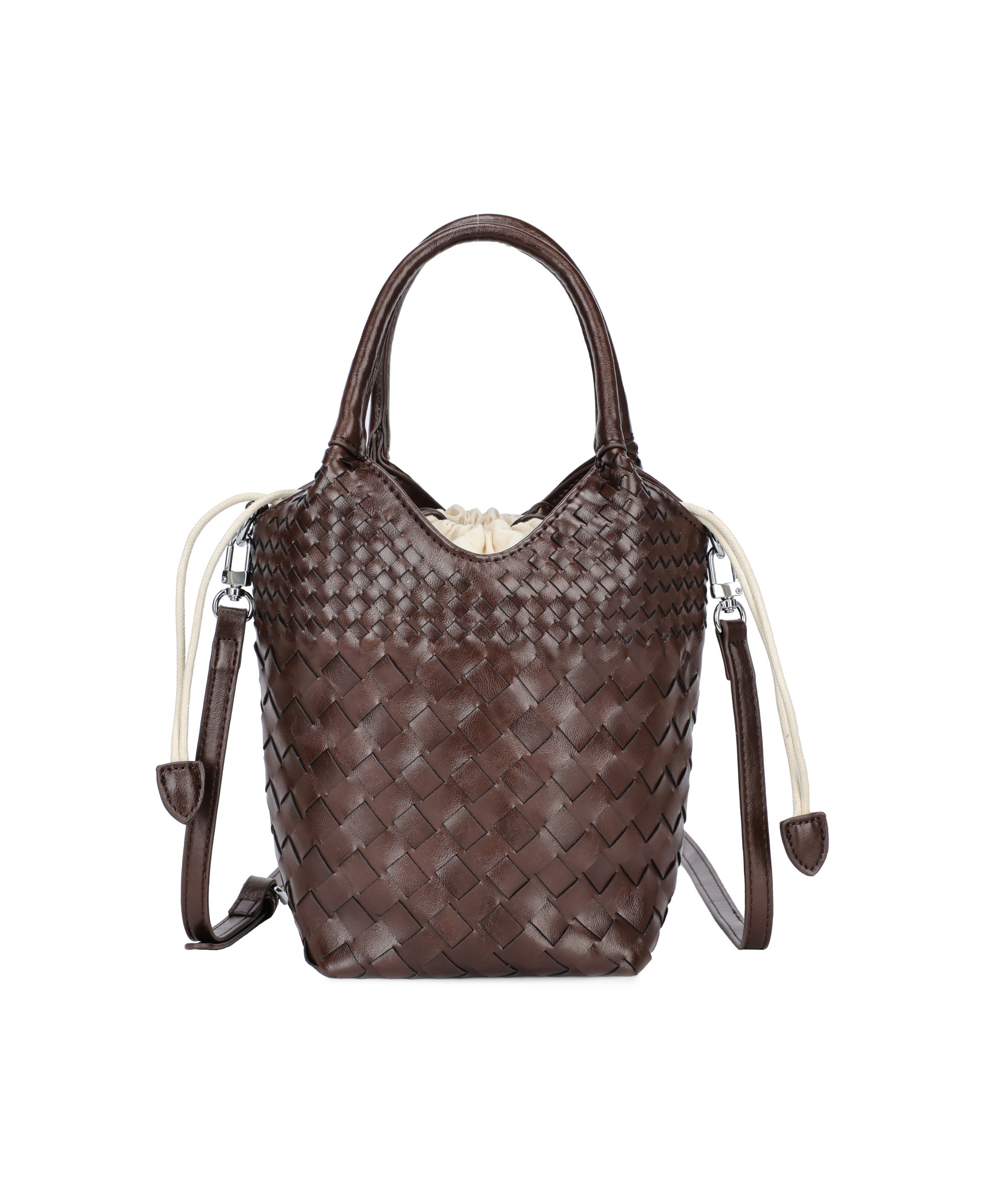 Wholesaler PHIL - Woven bucket bag with handle and shoulder strap – elegant casual women's handbag