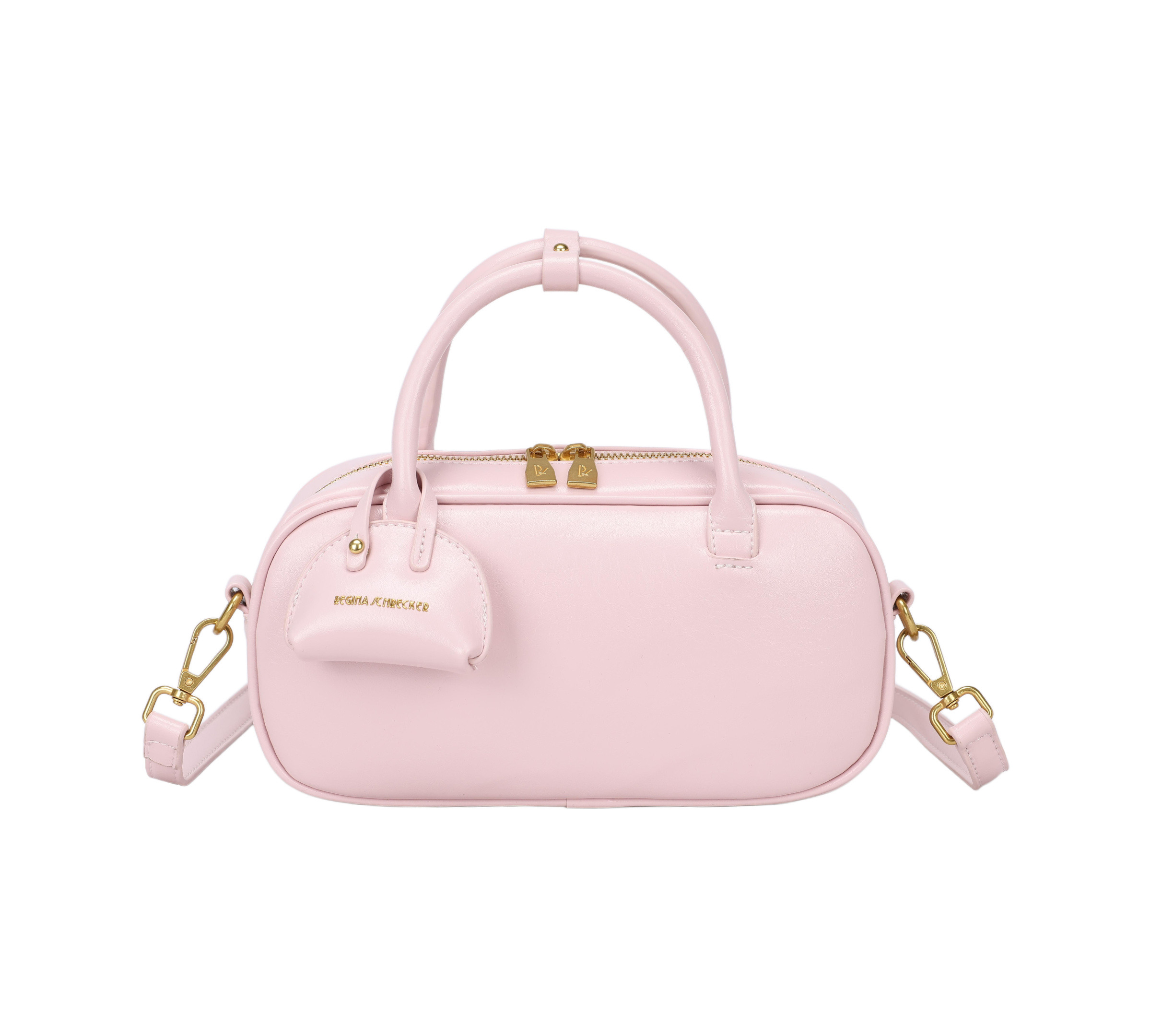 Wholesaler PHIL - Women's handbag bowling bag with shoulder strap – compact elegant handbag with zipper and charm in minimal chic style
