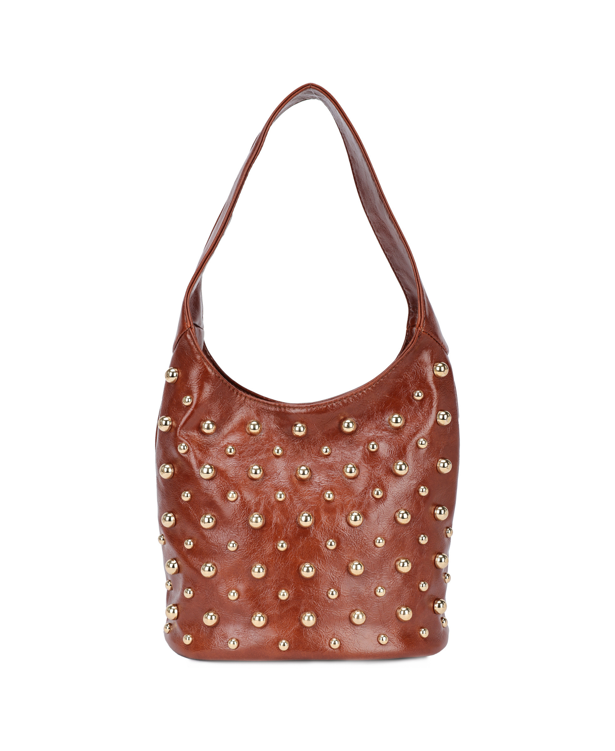 Wholesaler PHIL - Compact hobo bag with golden studs – elegant women's shoulder bag