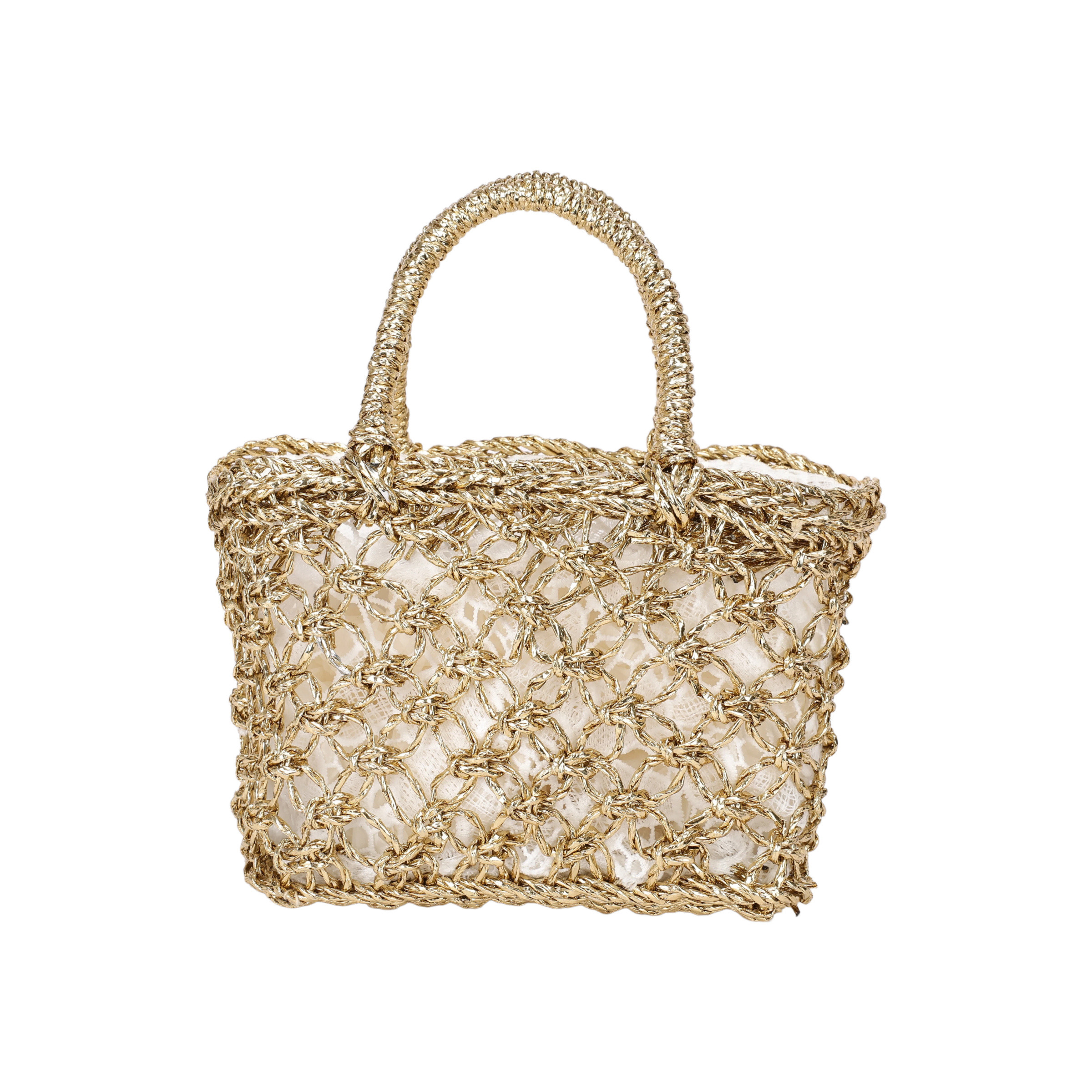 Wholesaler PHIL - Women's woven metallic mesh effect bag – Elegant summer mini bag