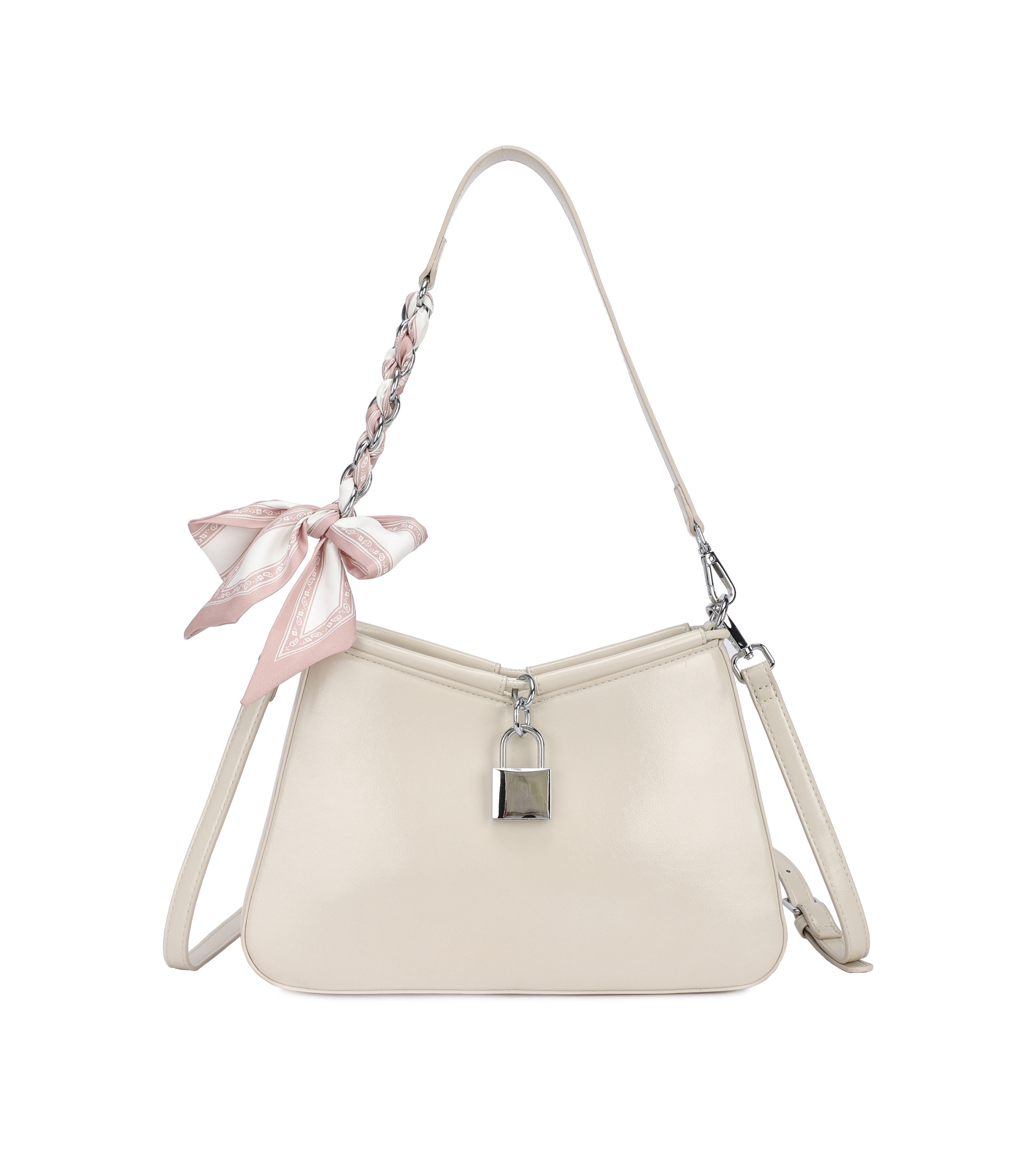 Grossista PHIL - Borsa donna elegante con foulard e dettaglio lucchetto – Shoulder bag fashion