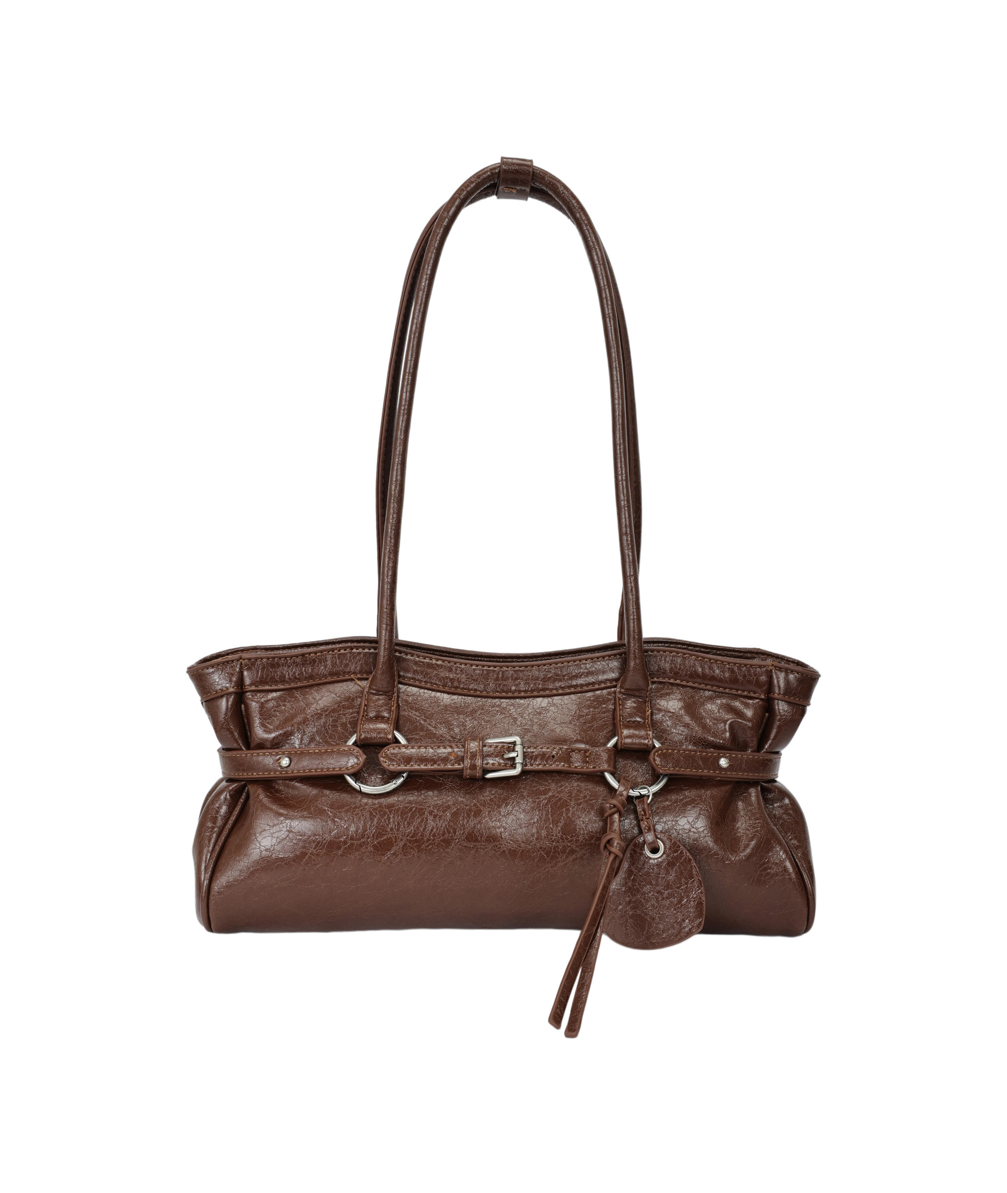 Wholesaler PHIL - Vintage Effect Shoulder Bag with Decorative Strap and Charm