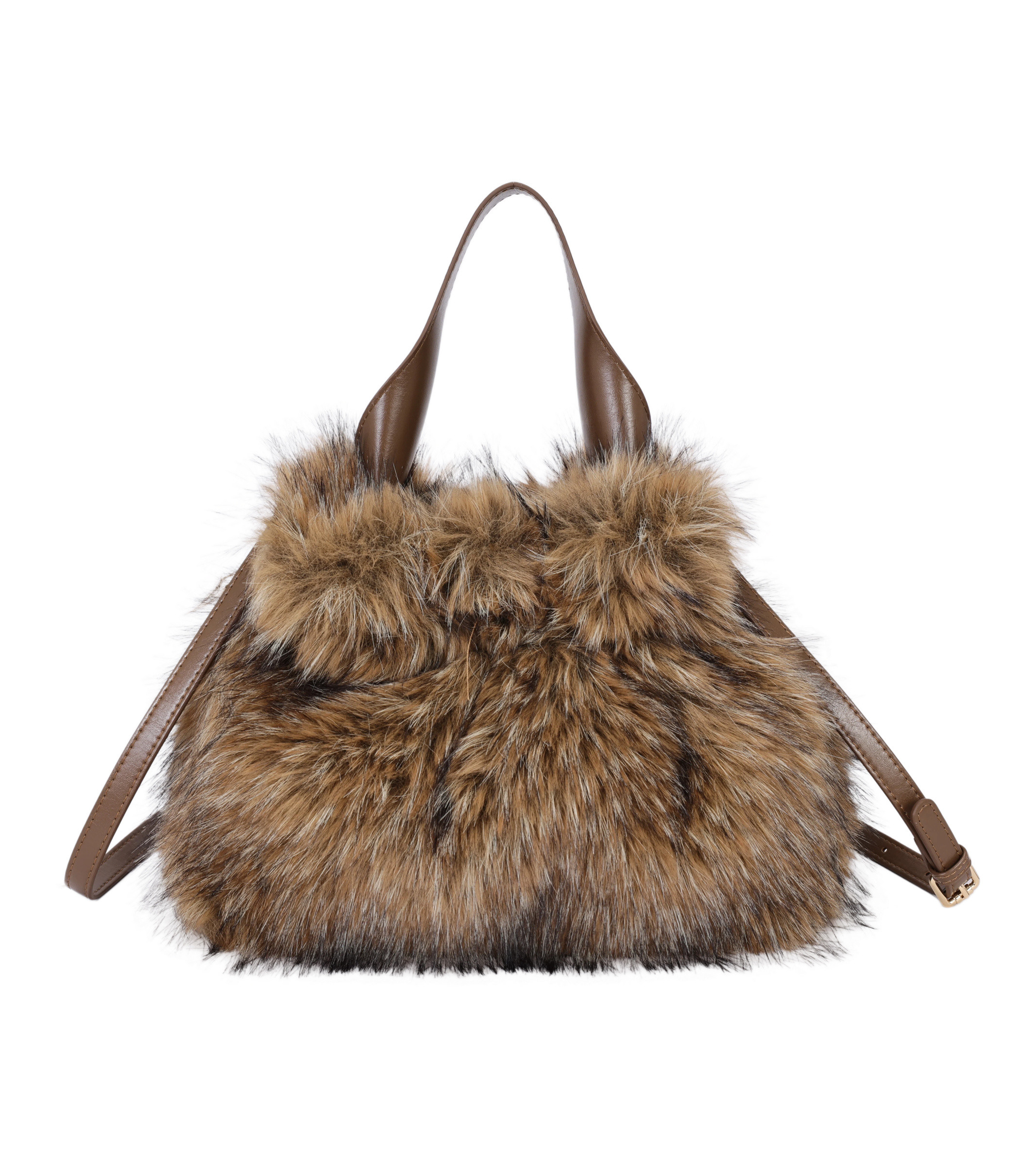 Wholesaler PHIL - Faux Fur Handbag with Drawstring Closure and Shoulder Strap