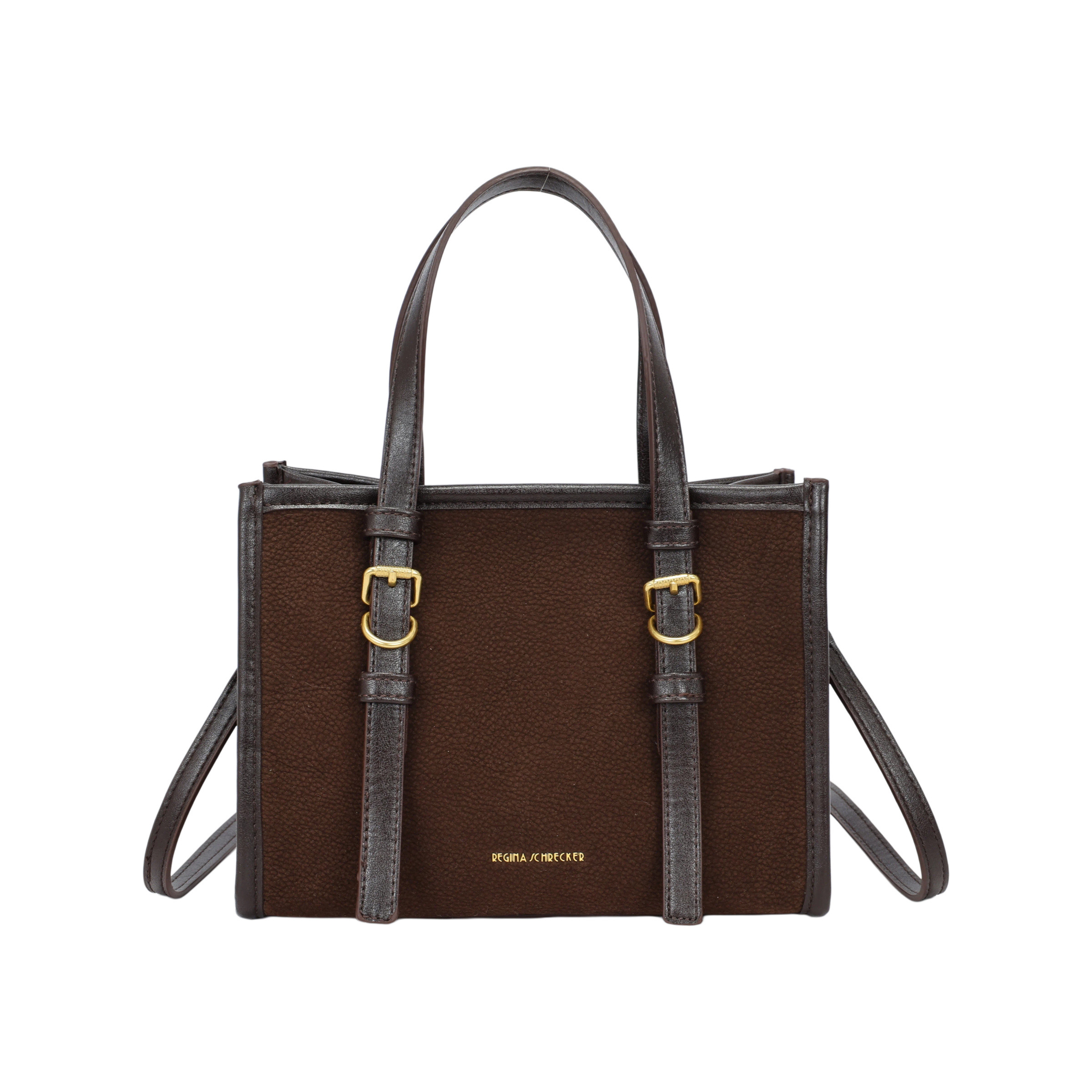 Wholesaler PHIL - Handbag with Double Handles, Shoulder Strap and Suede Effect Finish