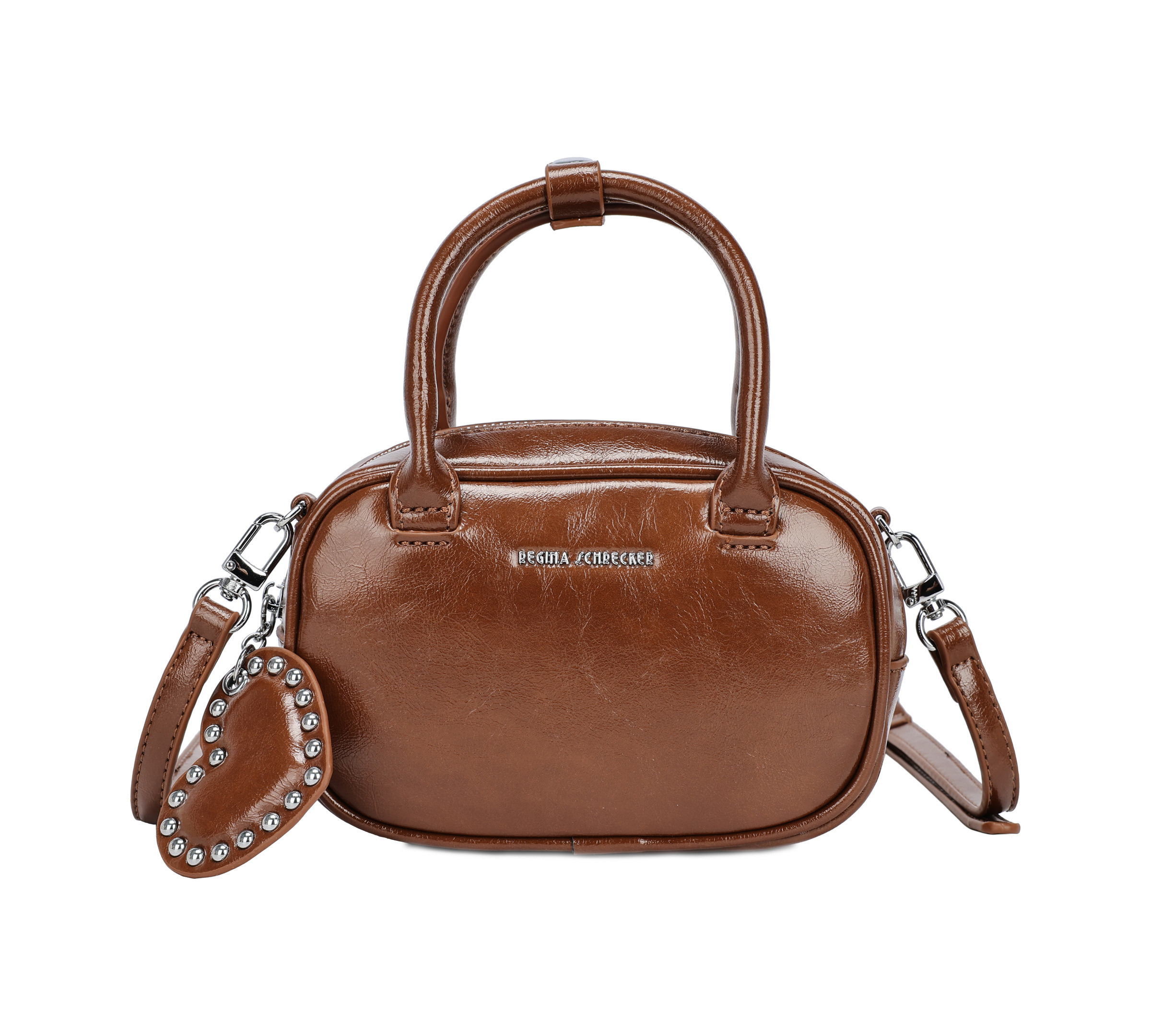 Großhändler PHIL - Vintage Damen Mini-Handtasche mit Herzanhänger – Elegante kompakte Handtasche mit Schulterriemen