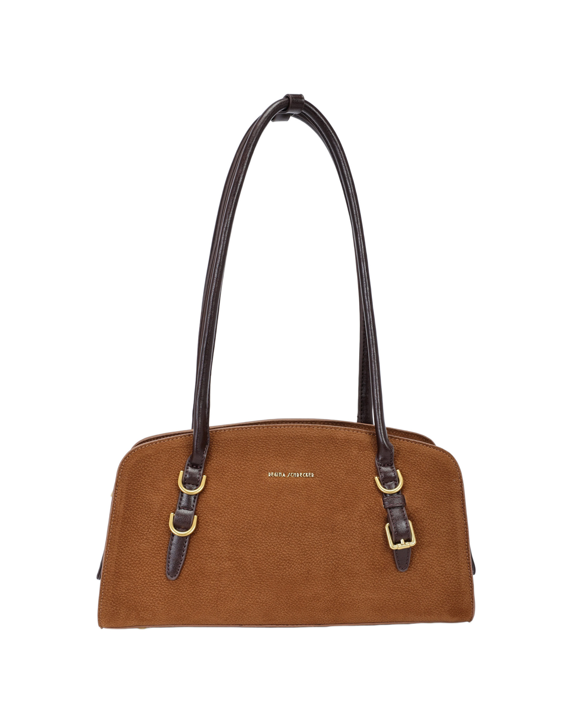 Wholesaler PHIL - Suede-Effect Baguette Bag with Buckles