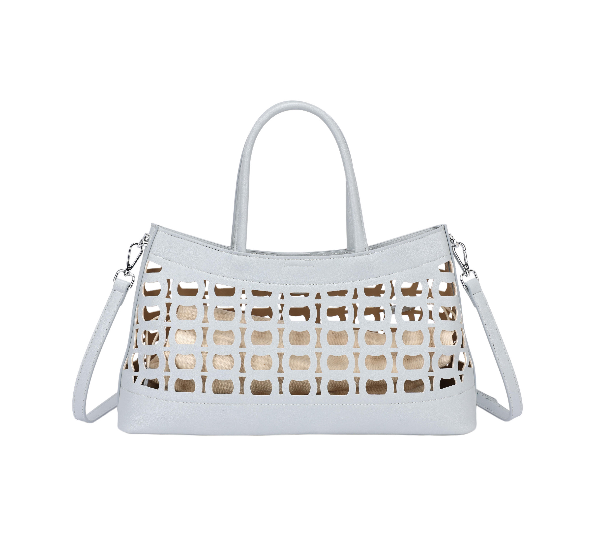 Wholesaler PHIL - Women's perforated handbag with shoulder strap – Elegant summer handbag in a minimalist style