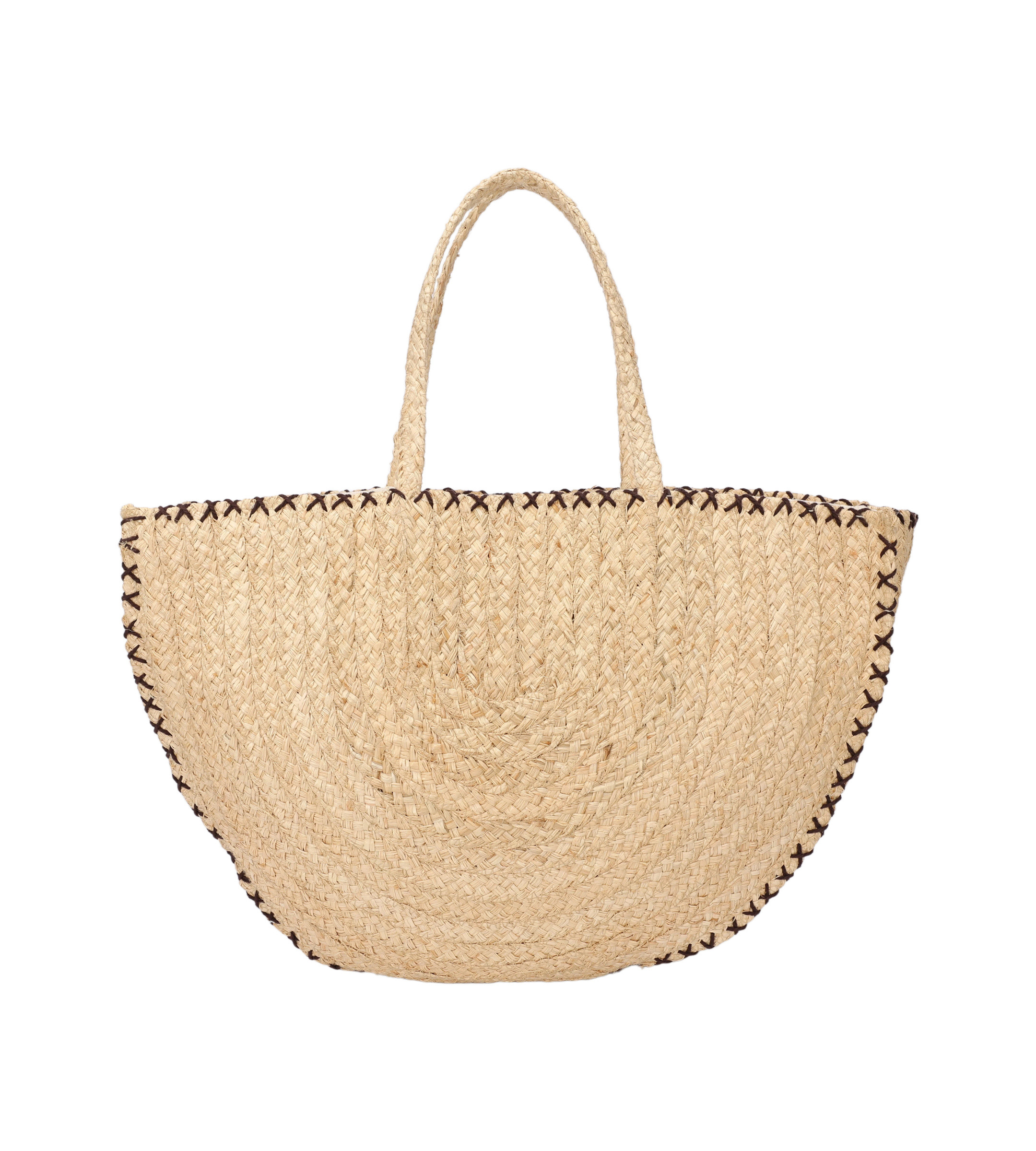 Wholesaler PHIL - Spacious woven straw beach bag with long handles