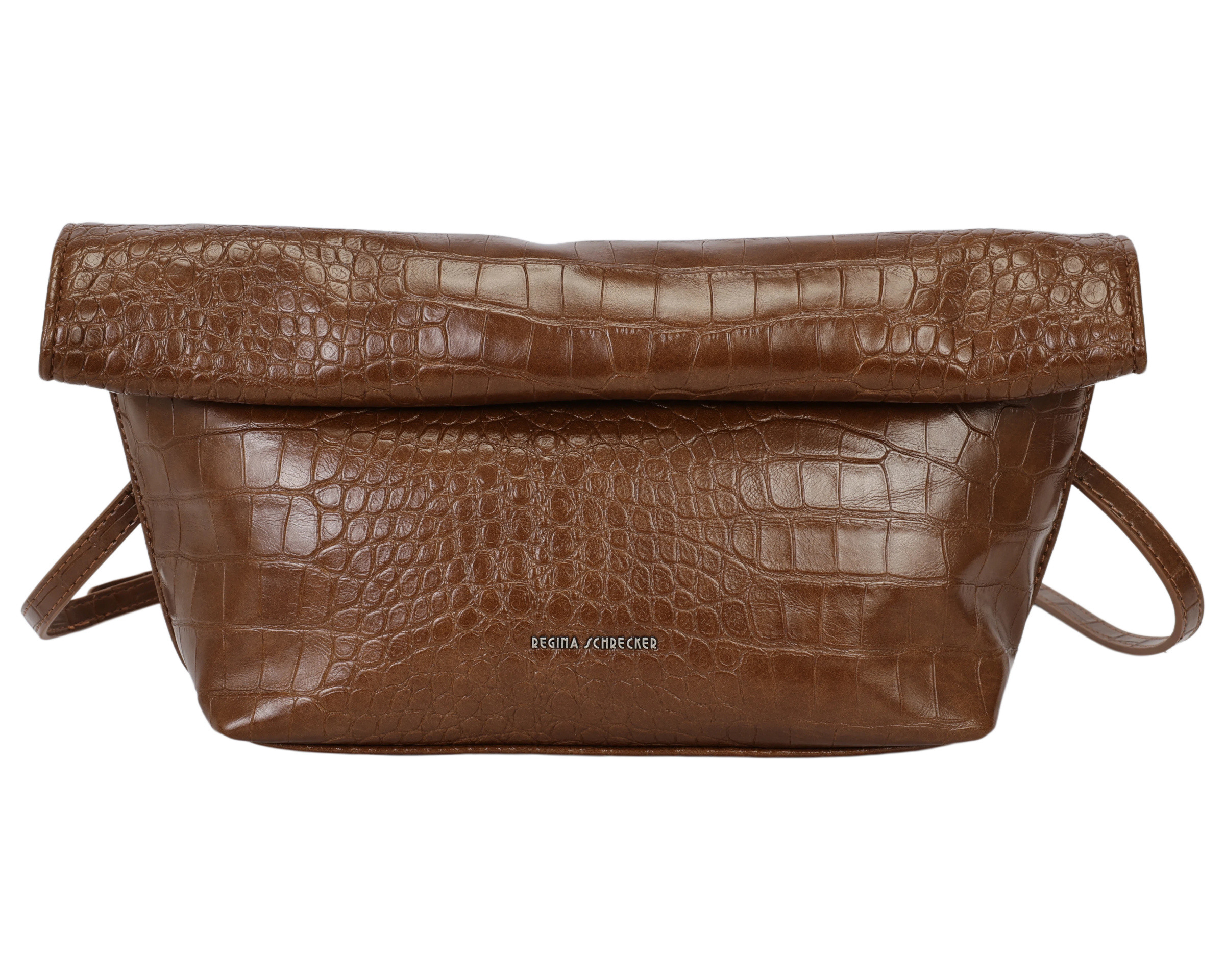 Wholesaler PHIL - Crocodile Effect Hobo Bag with Roll-Top Closure
