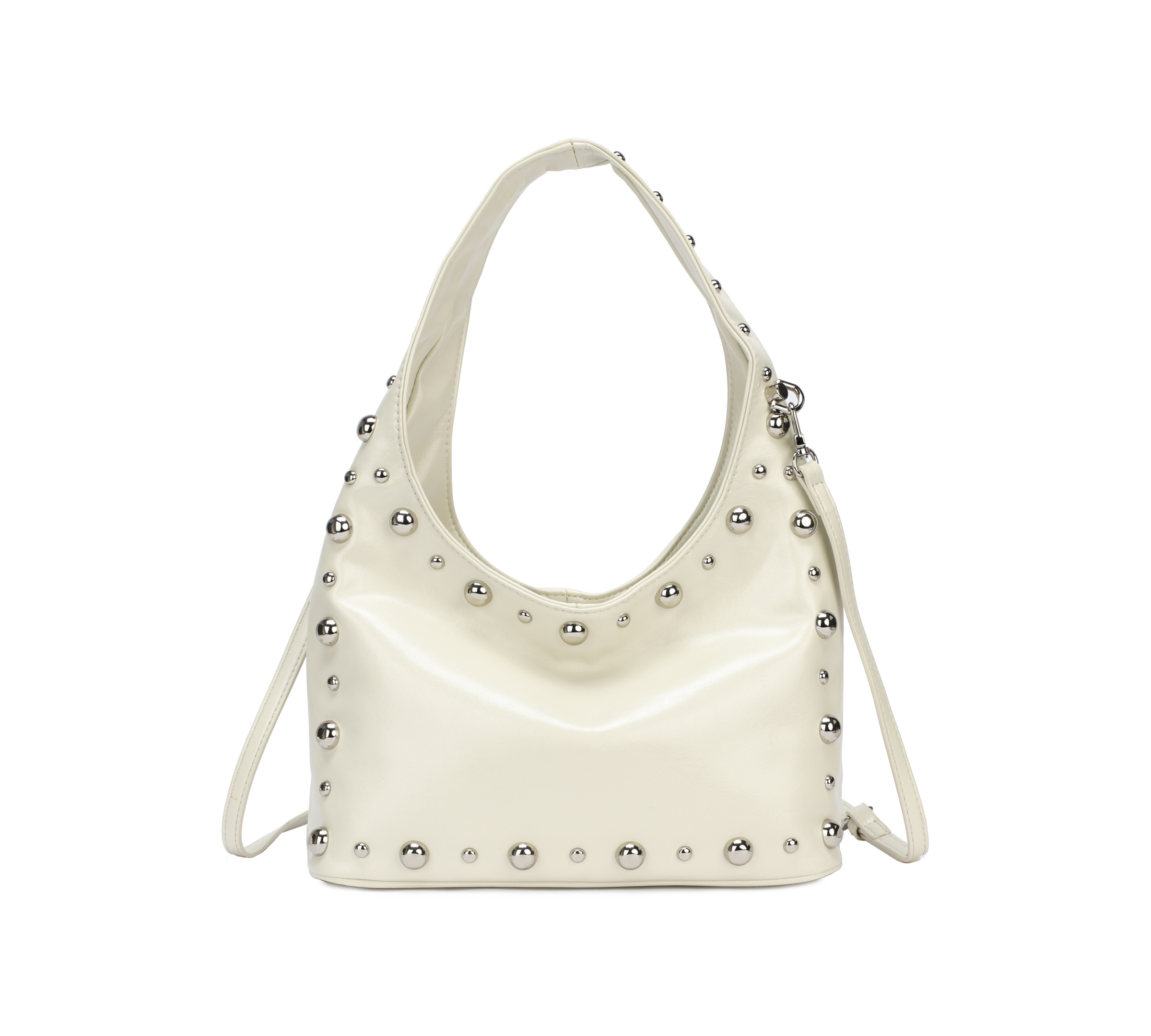 Grossiste PHIL - Sac à bandoulière femme avec clous en cuir synthétique – sac hobo moderne, spacieux et tendance