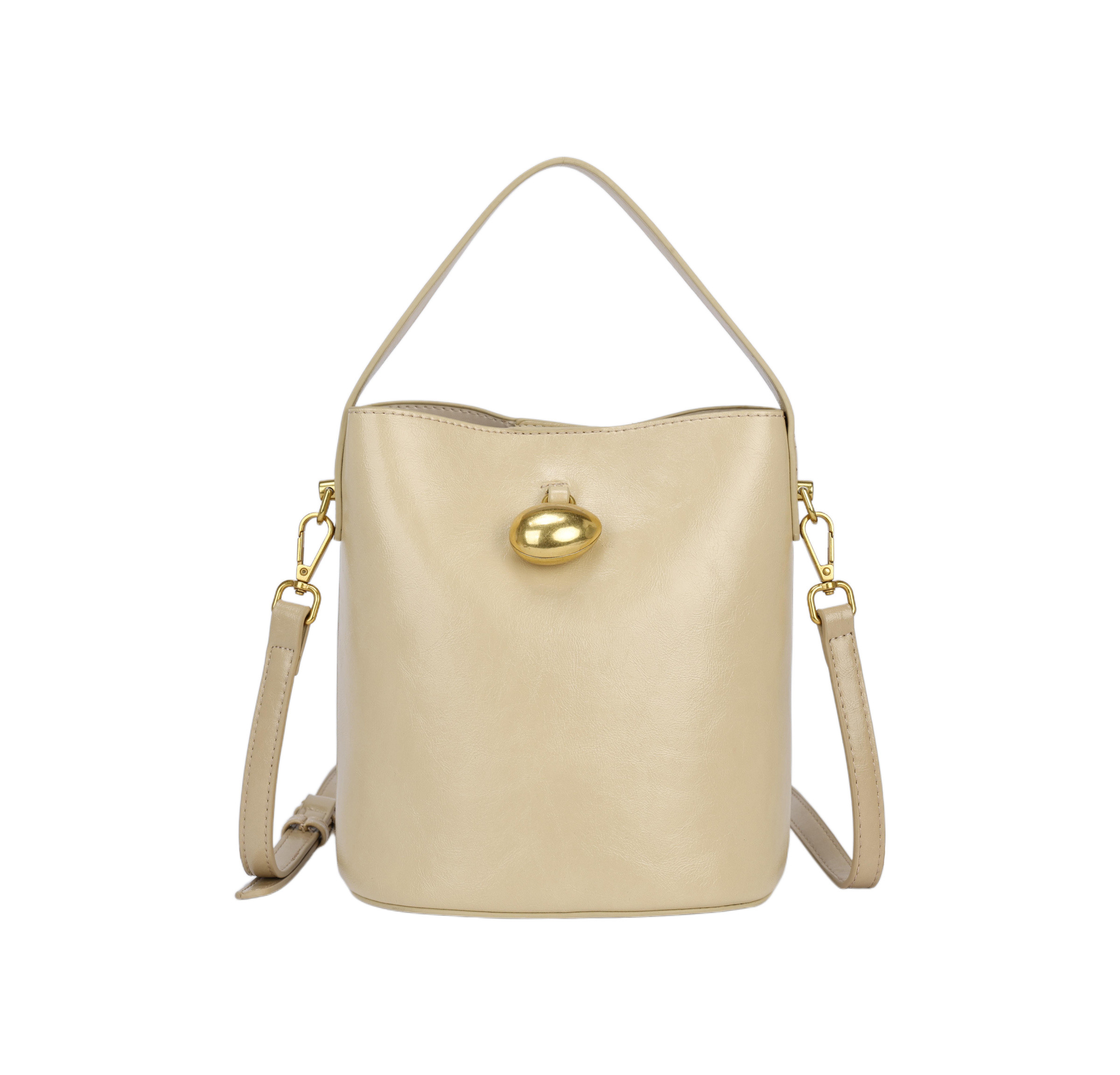 Wholesaler PHIL - Women's bucket bag with shoulder strap and metallic detail – elegant modern bucket bag