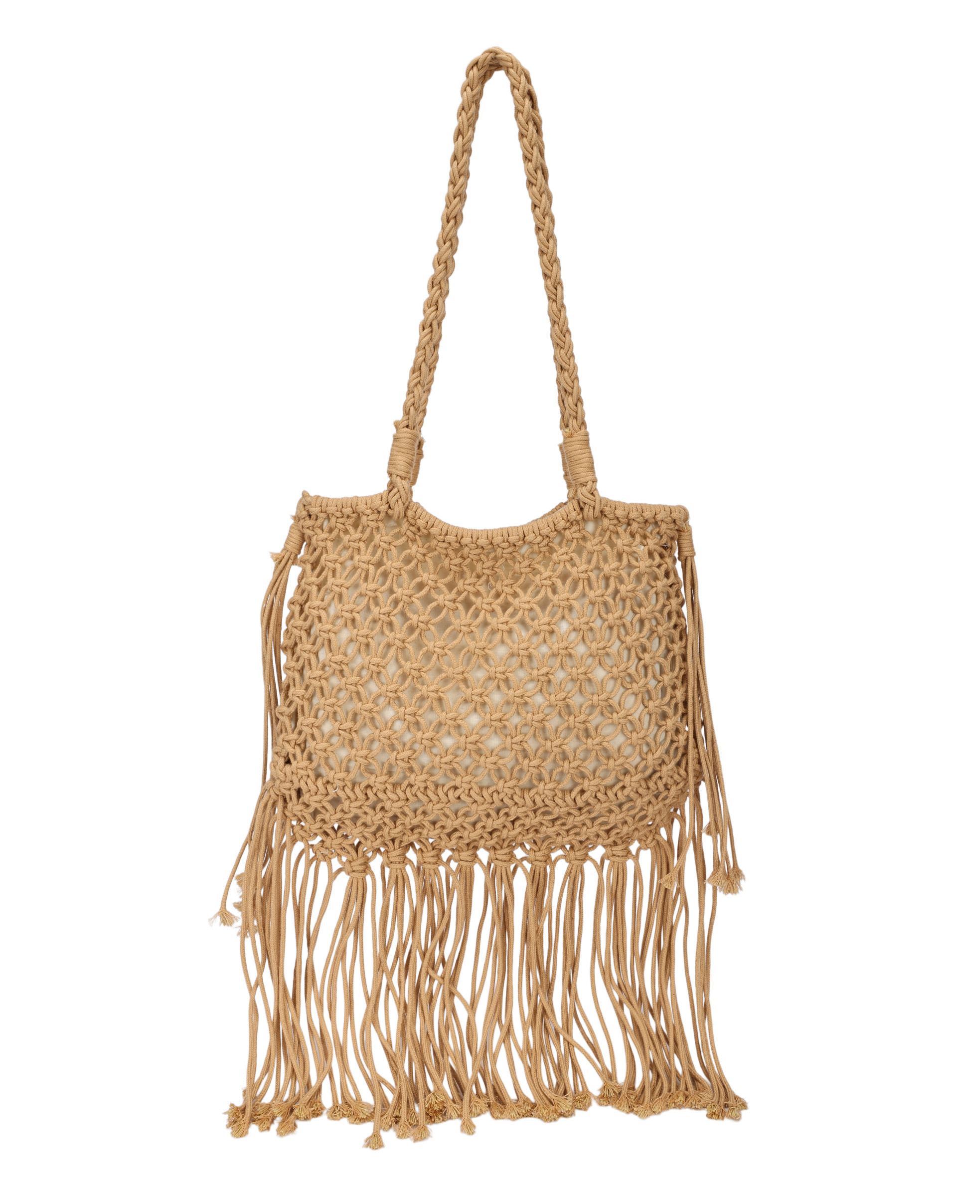 Mayorista PHIL - Bolso shopper para mujer con flecos – Bolso tote tejido estilo boho veraniego