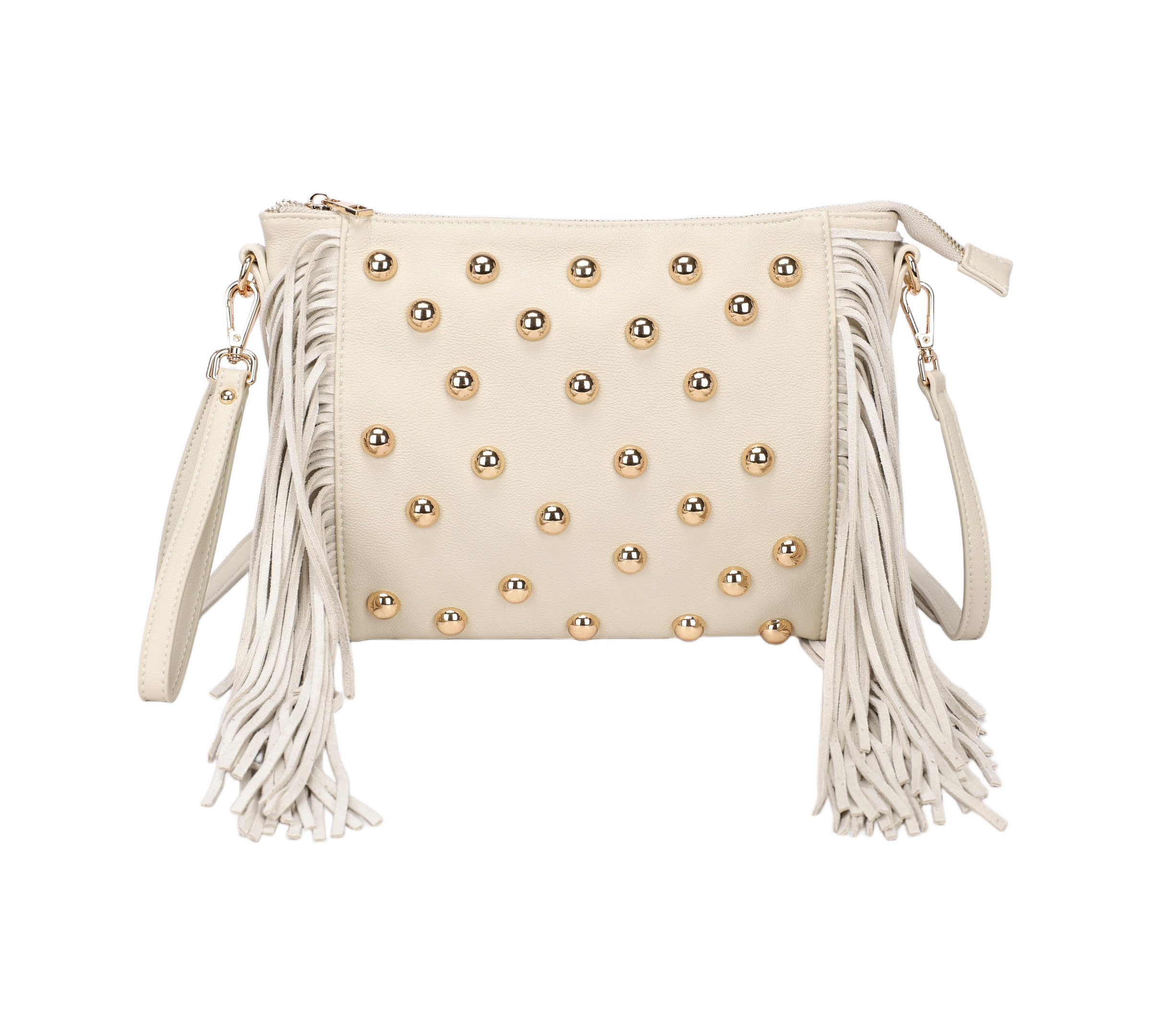 Wholesaler PHIL - Women's clutch with fringes and studs – Boho western style clutch bag