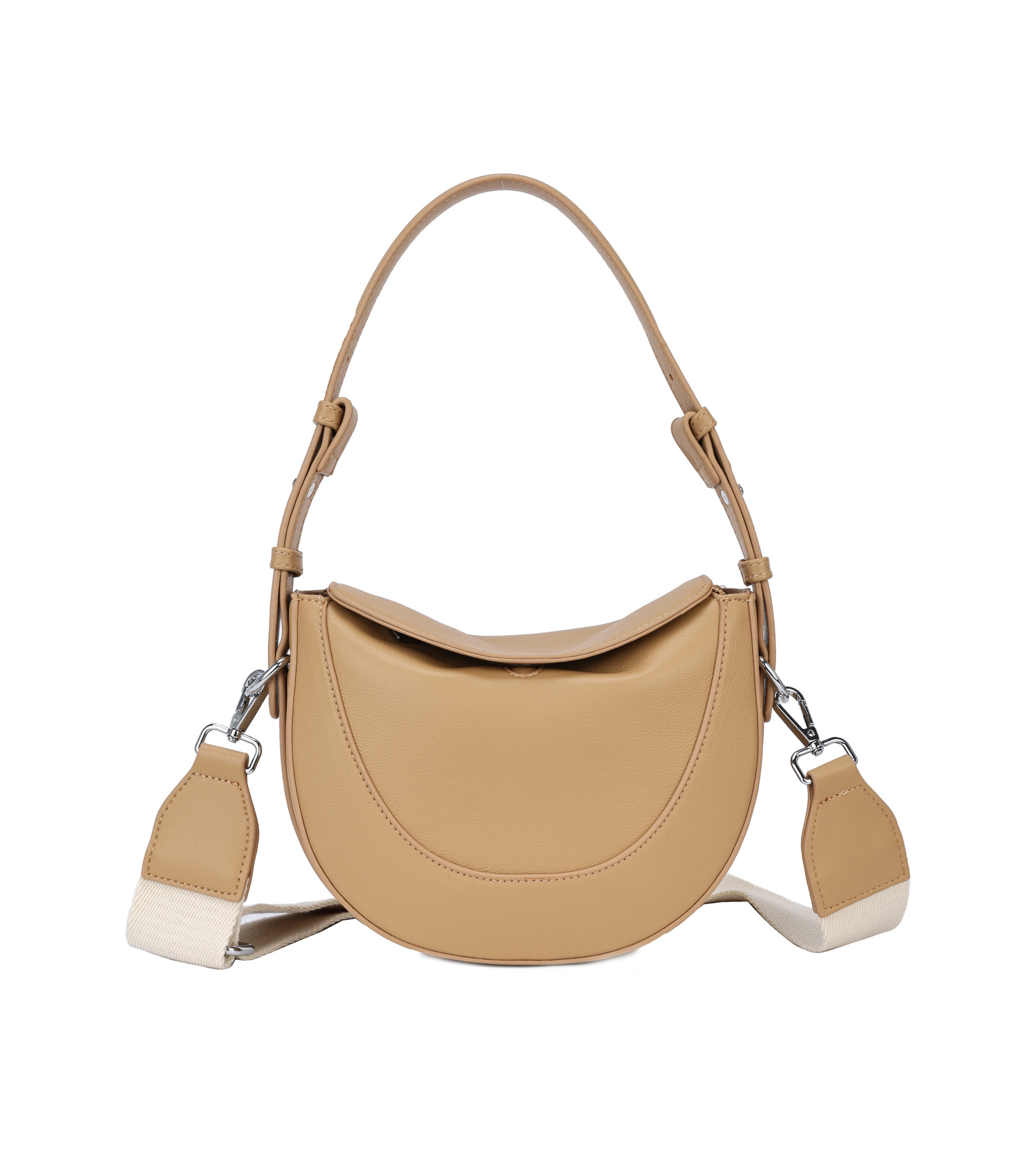 Grossista PHIL - Borsa a spalla donna mezza luna in ecopelle con tracolla – mini bag elegante stile moderno casual