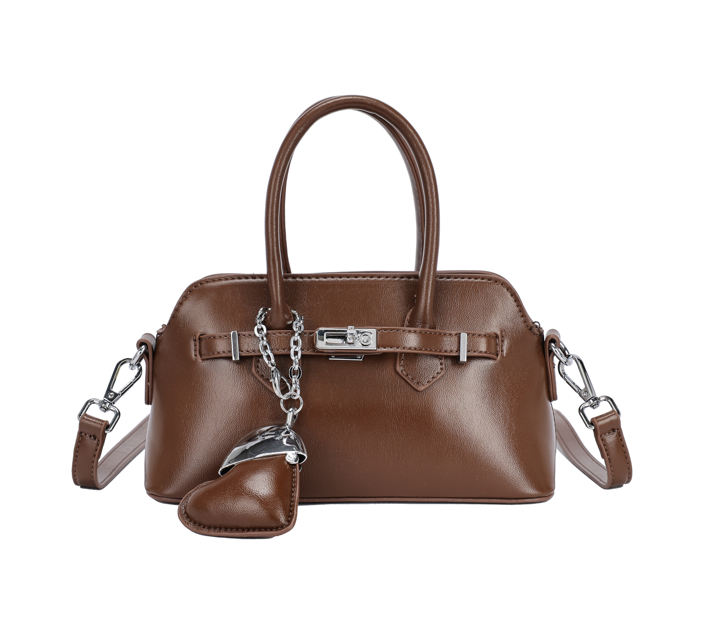 Grossista PHIL - Borsa a mano donna mini in ecopelle con tracolla – bauletto elegante con chiusura metallica e charm, stile moderno chic