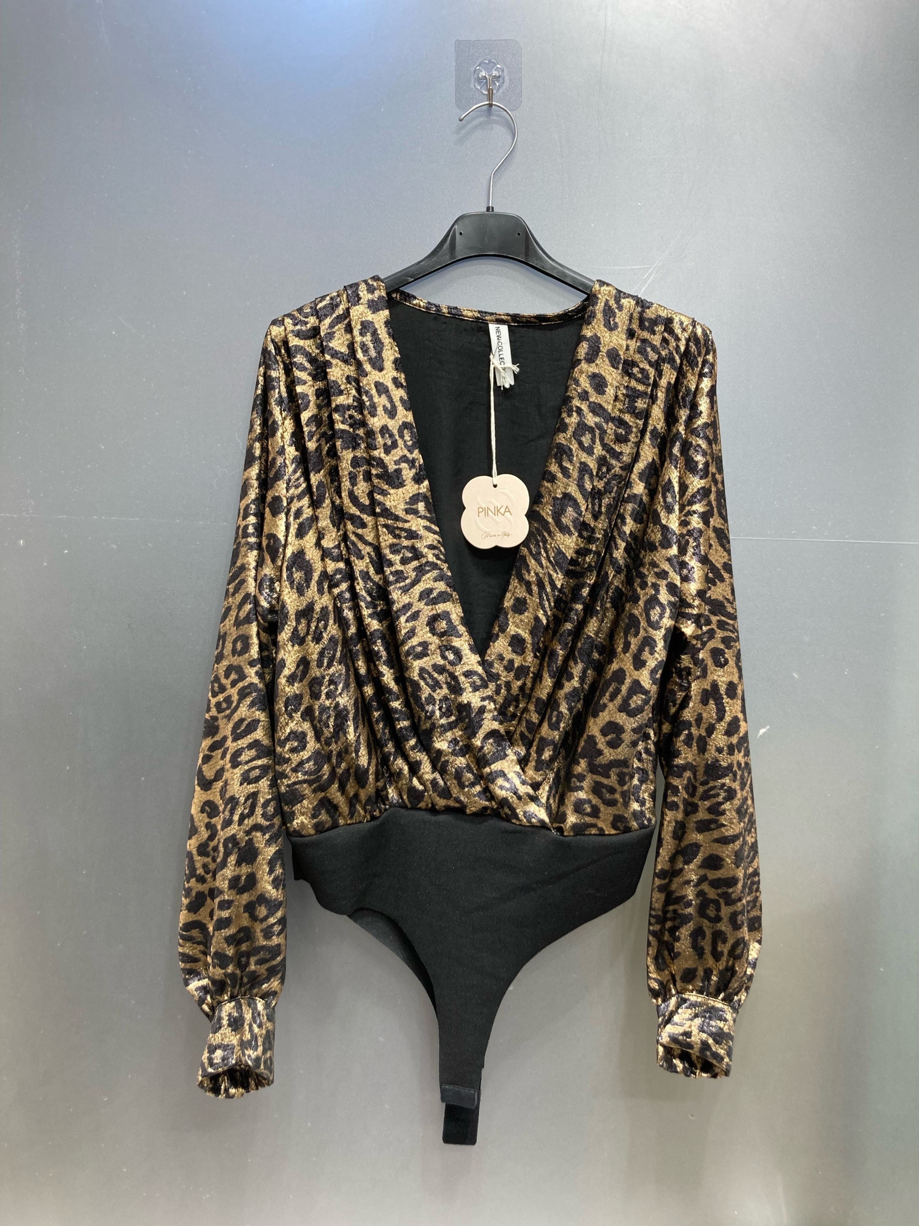 Wholesaler PINKA - Leopard sequined wrap bodysuit