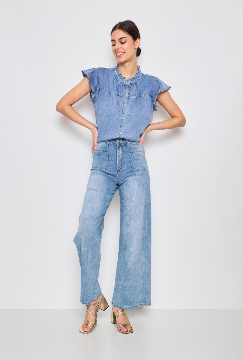Wholesaler Place du jour - ruffled sleeveless shirt