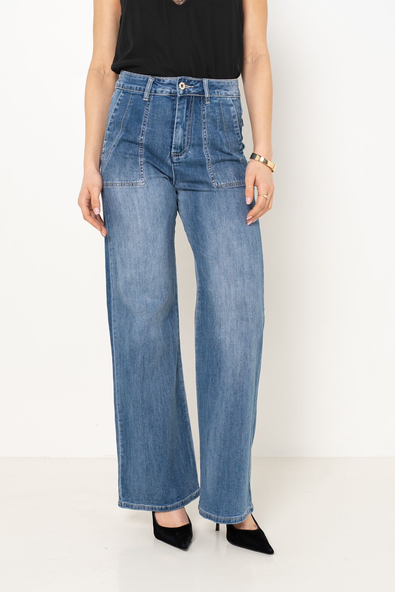 Grossiste Place du jour - Jeans coupe droite avec étoile doré
