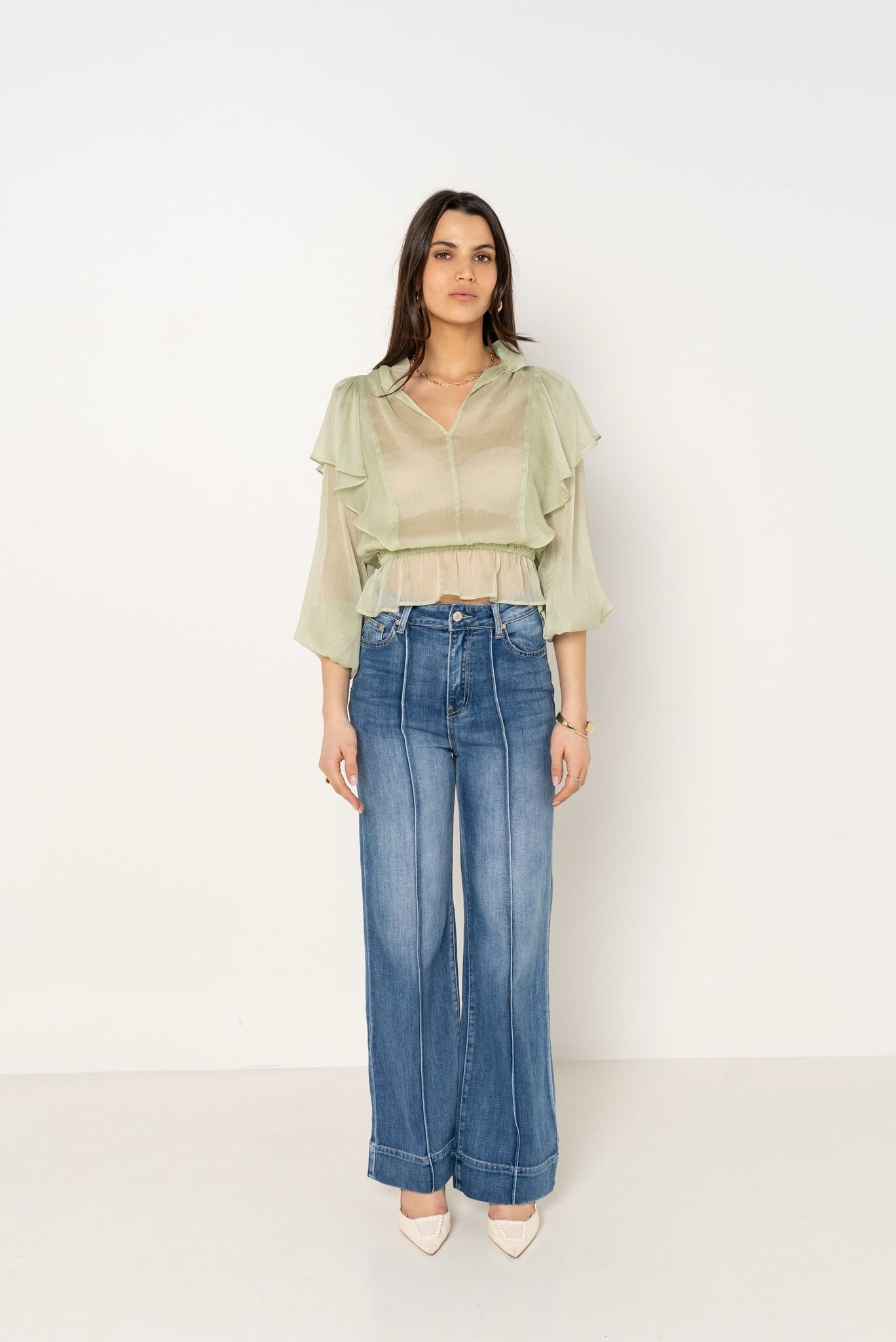 Wholesaler Place du jour - Jeans straight with false backhands