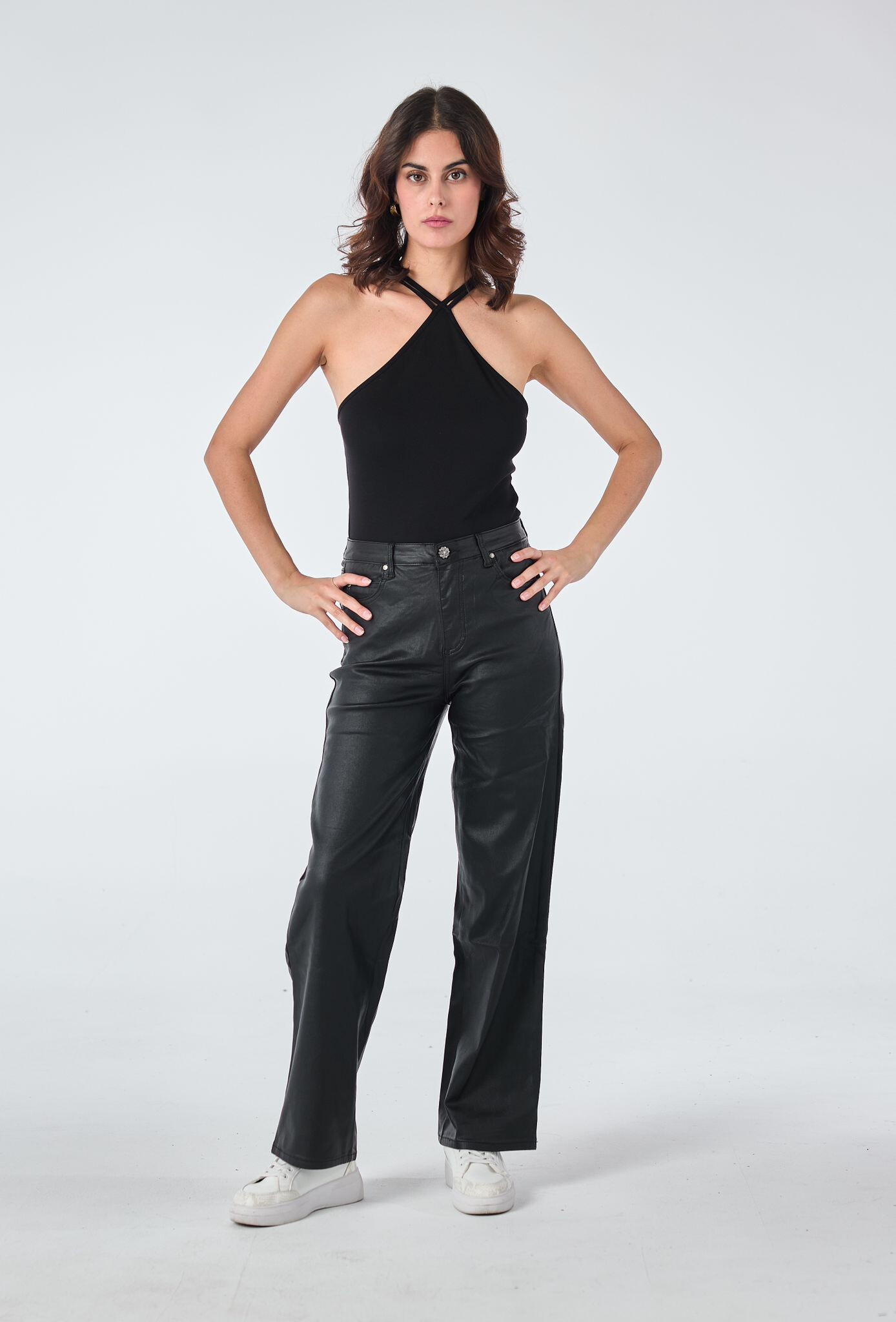 Wholesaler Place du jour - Wide faux leather pants