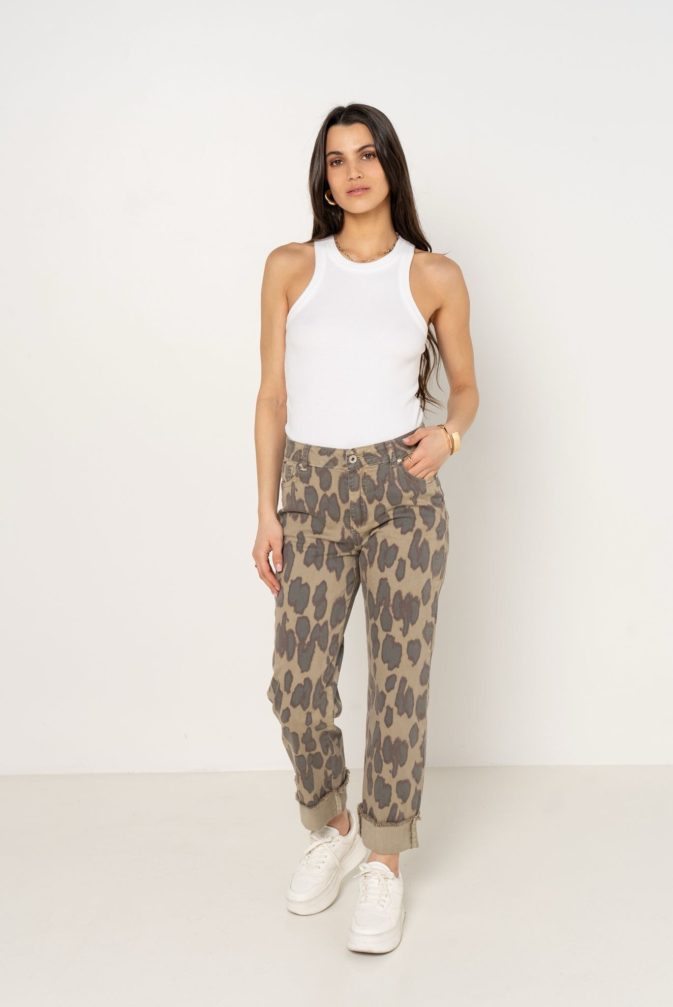 Wholesaler Place du jour - Leopard pants with reverse