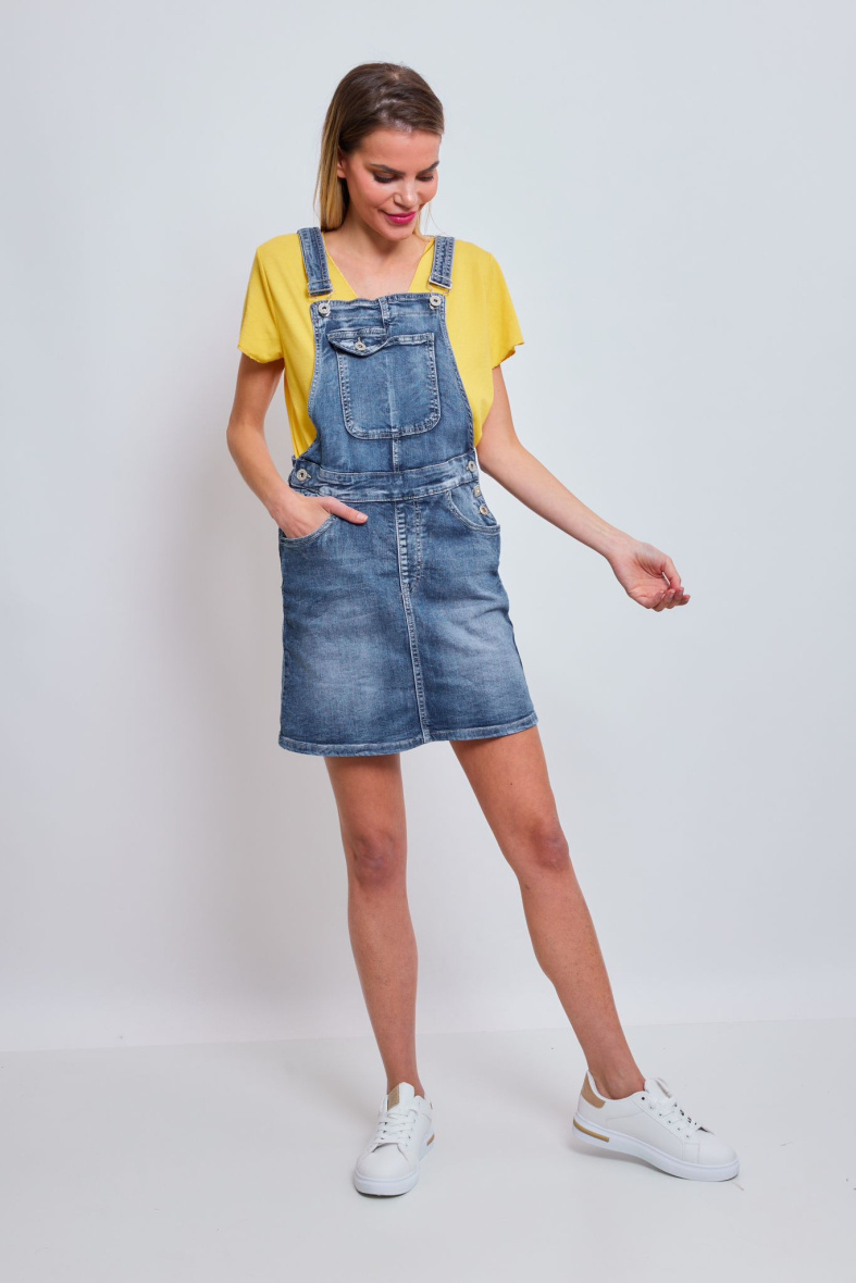 Wholesaler Place du jour - Fancy button overall dress