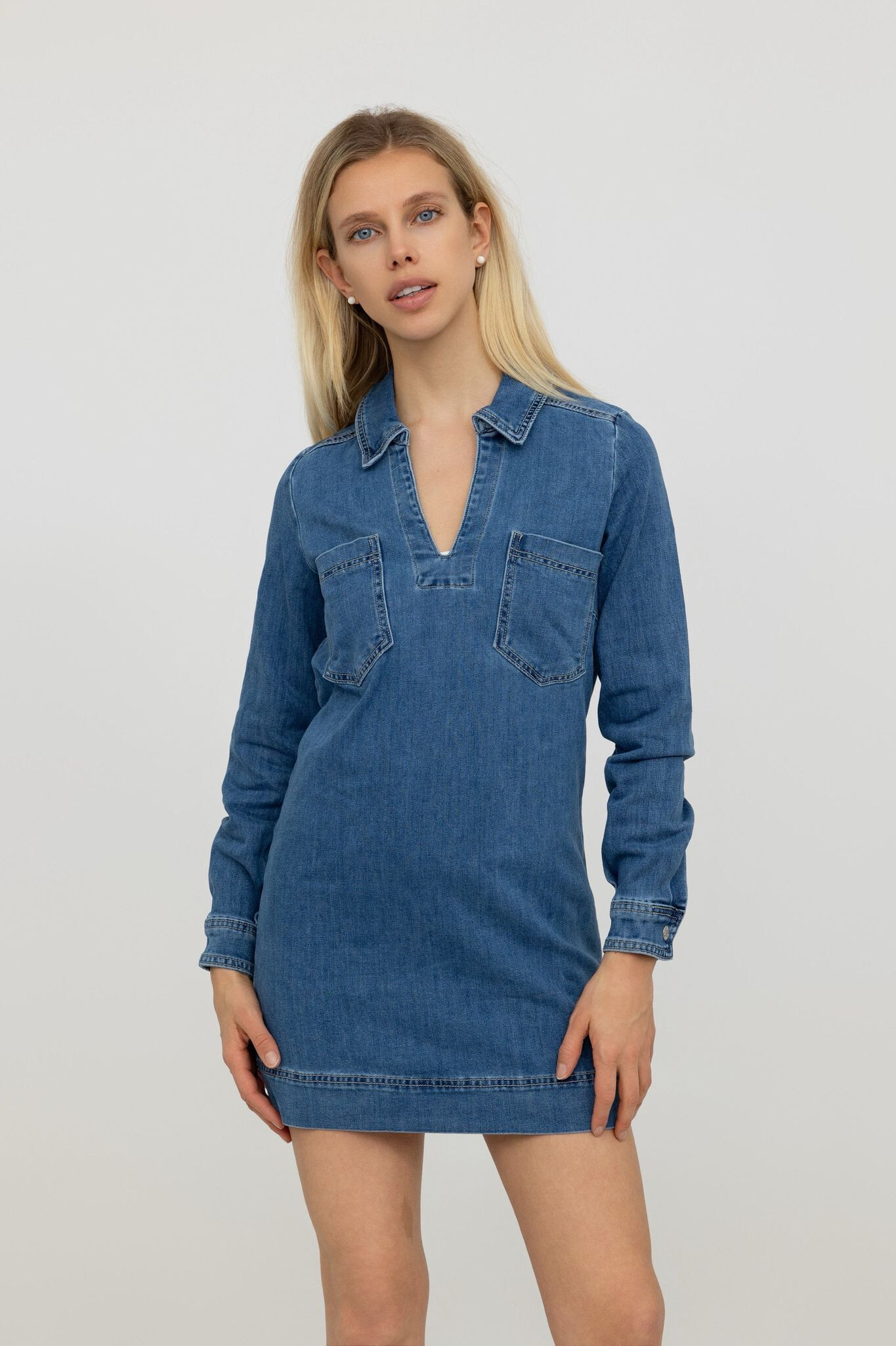 Wholesaler Place du jour - Short jeans dress long sleeves