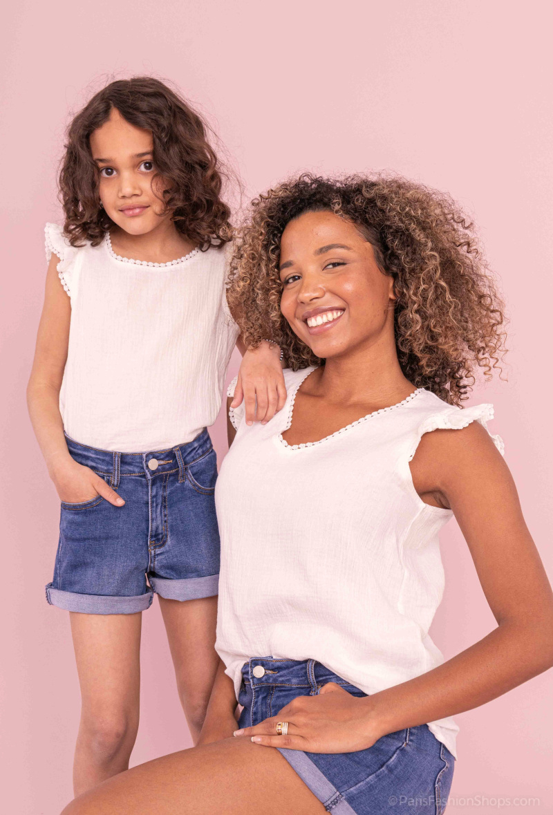Grossiste PM Mère & Fille - Blouse en gaze de coton