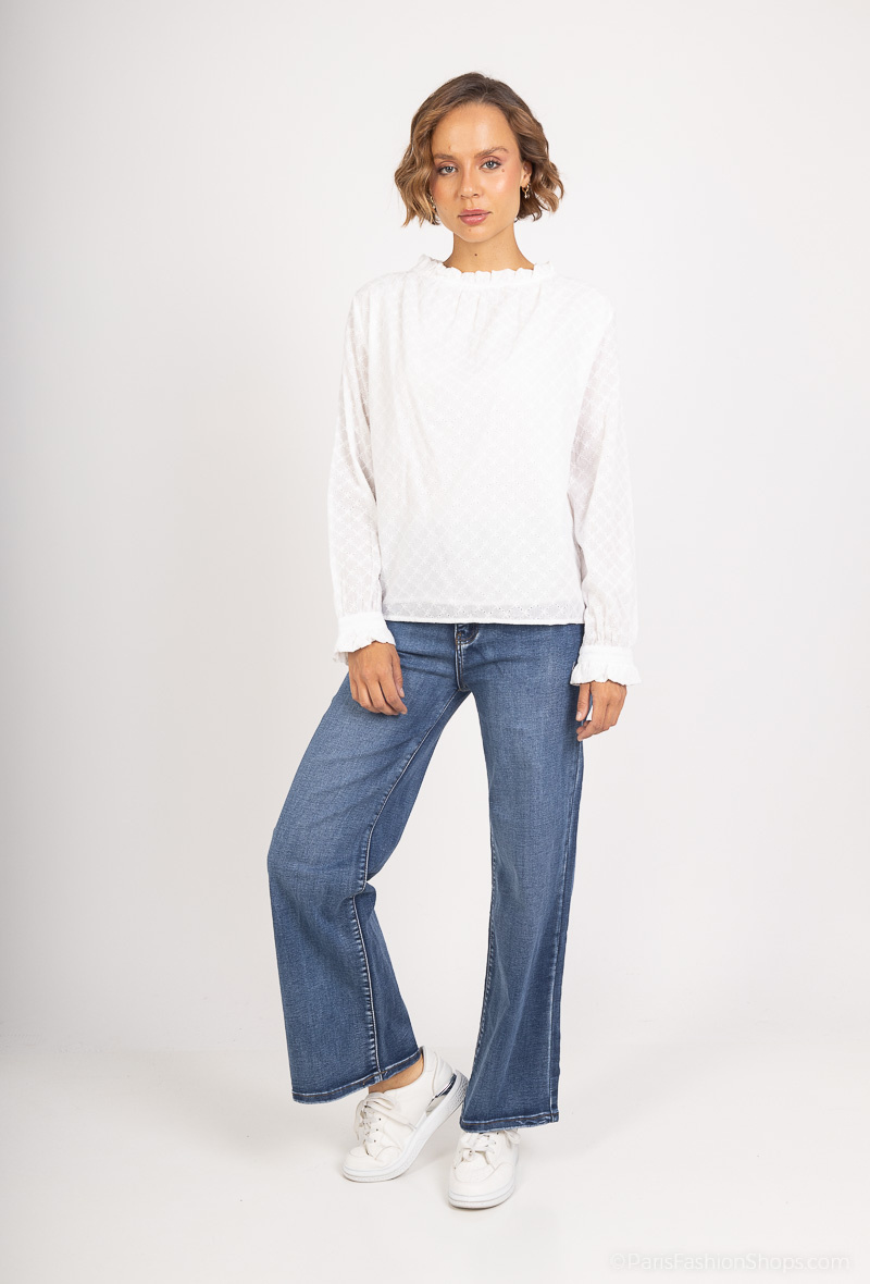 Wholesaler PM Mère & Fille - Perforated embroidered blouse