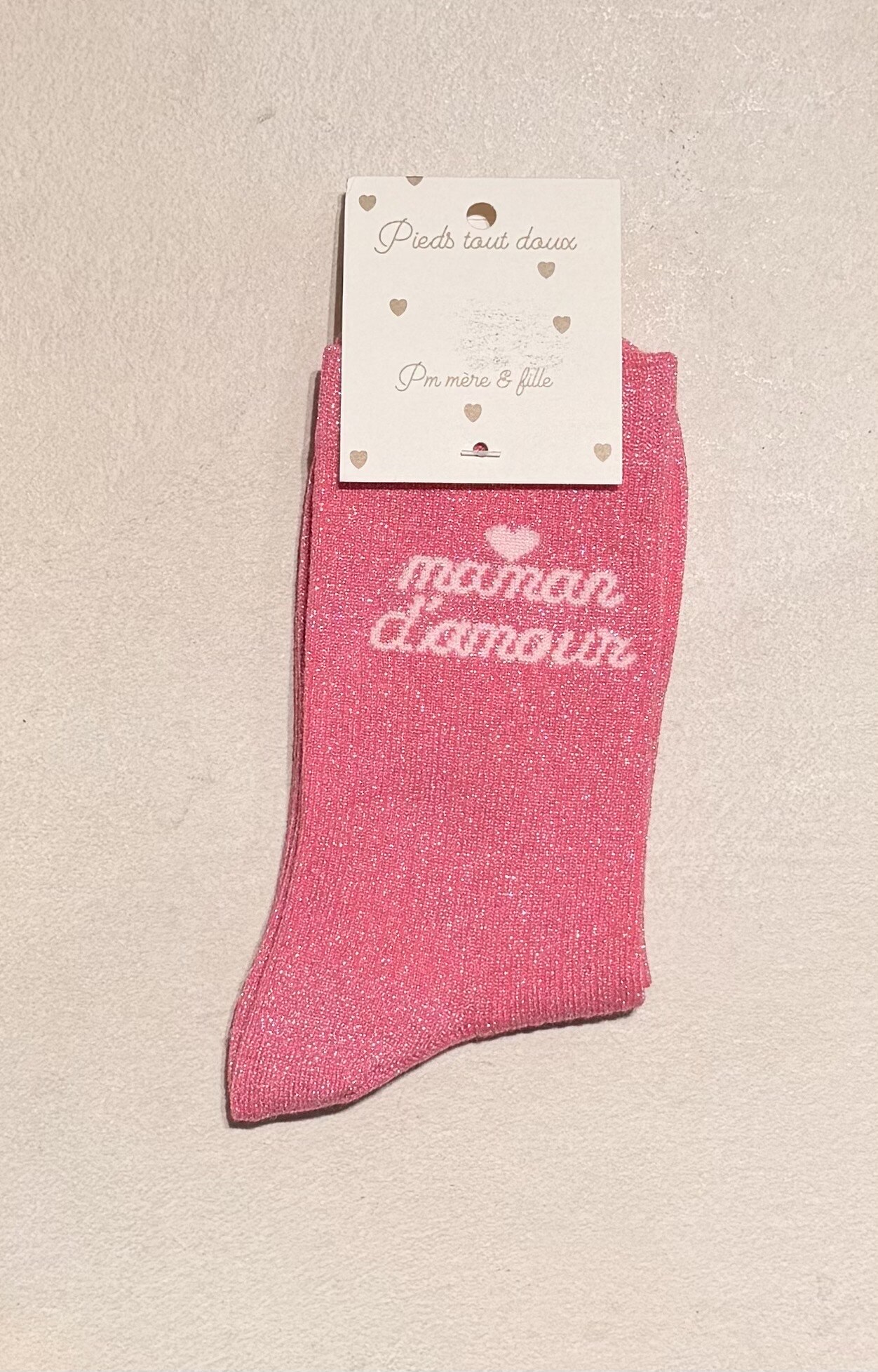 Grossiste PM Mère & Fille - Chaussette "maman d'amour"