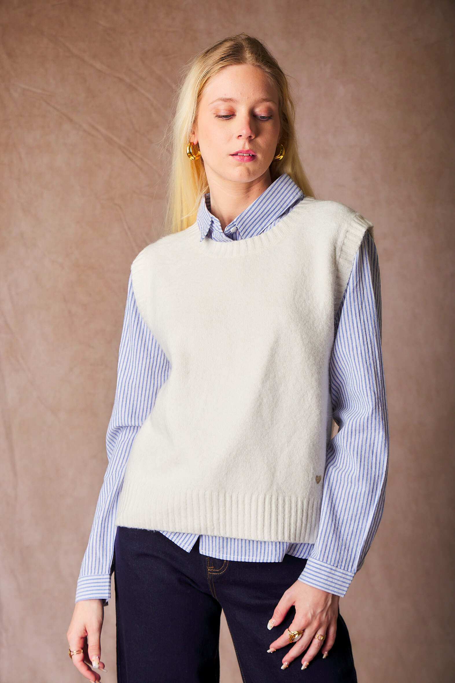 Großhändler PM Mère & Fille - Ärmelloser Strickpullover
