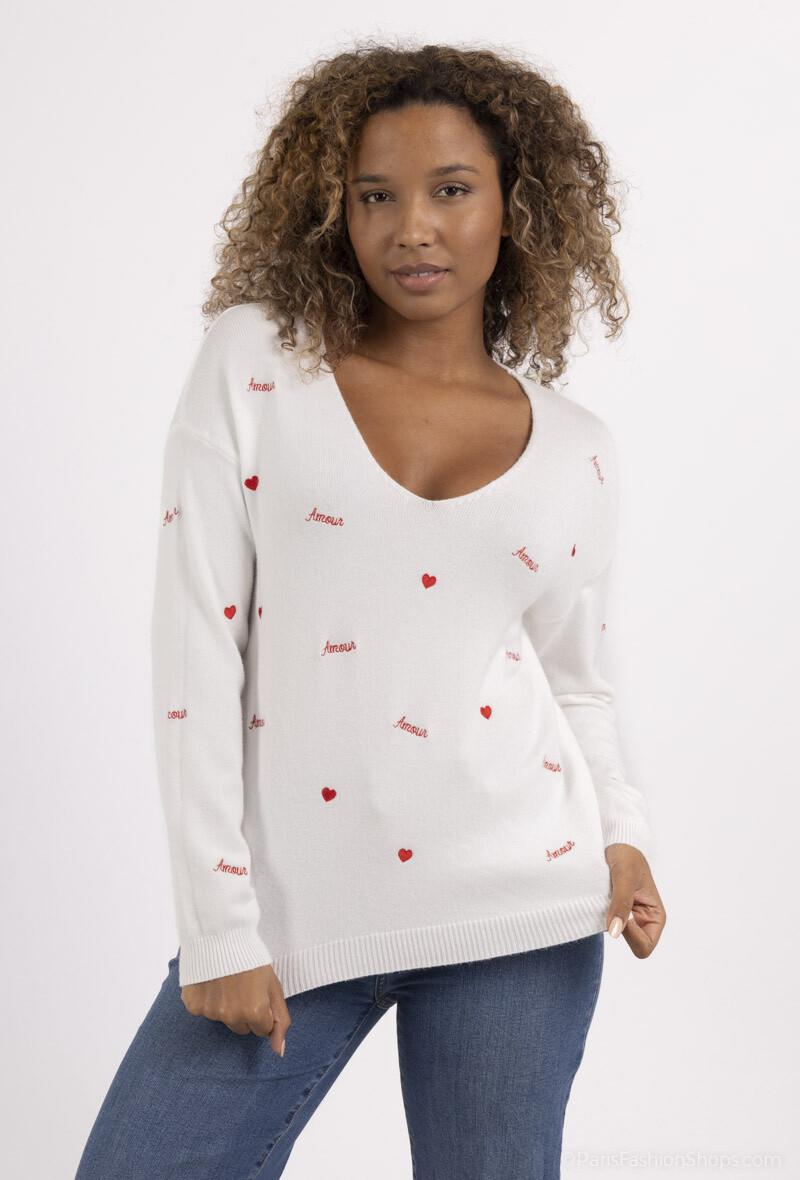 Wholesaler PM Mère & Fille - Knitted sweater with embroidery
