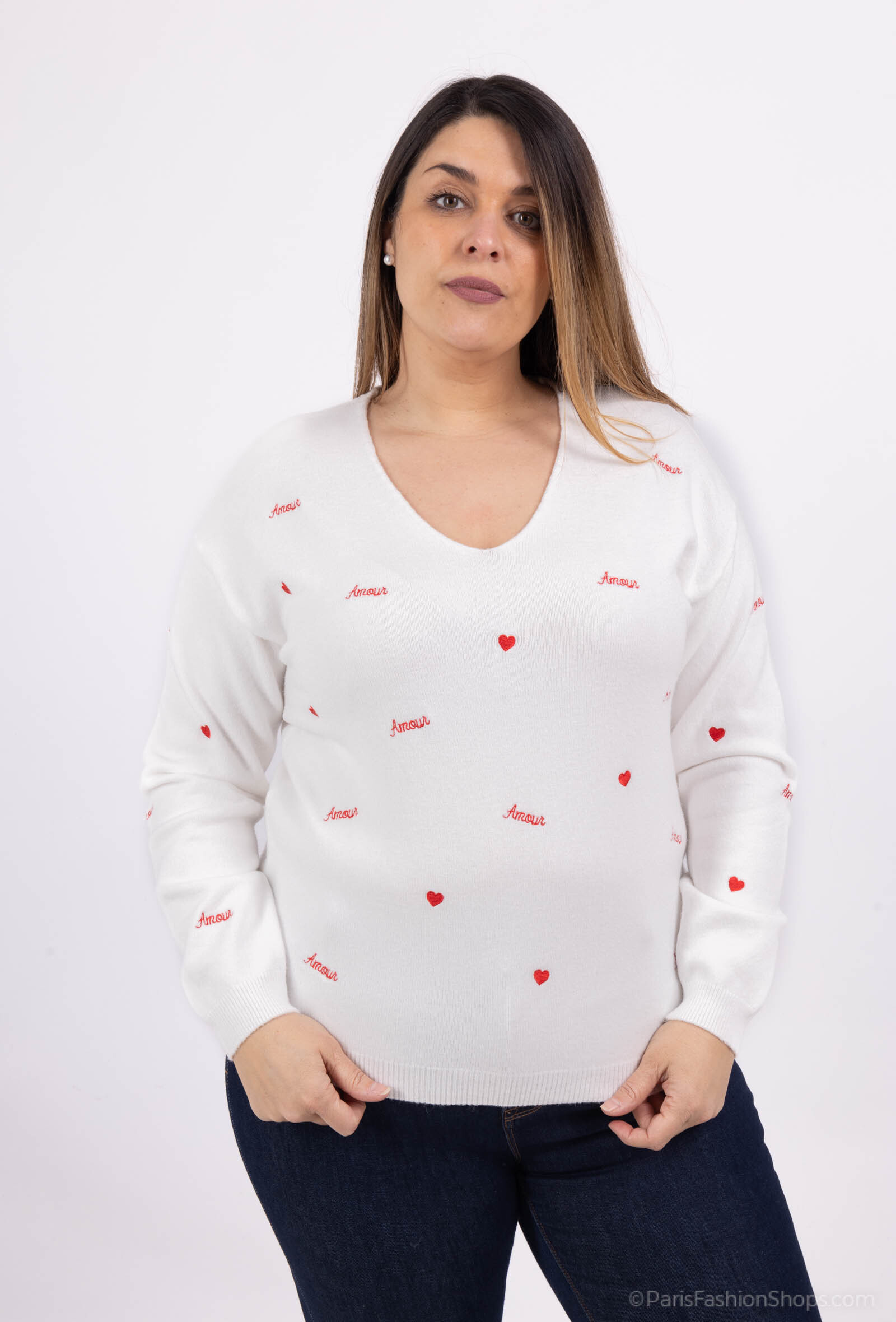 Wholesaler PM Mère & Fille - Knitted sweater with embroidery