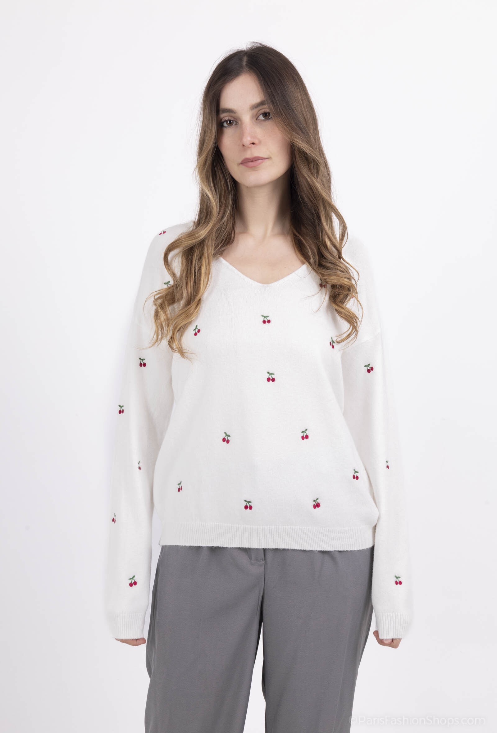 Wholesaler PM Mère & Fille - Knitted sweater with embroidery