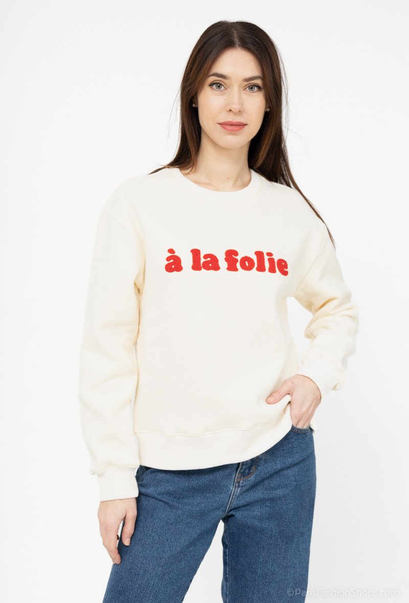 Grossiste PM Mère & Fille - Sweat avec broderie "à la folie"