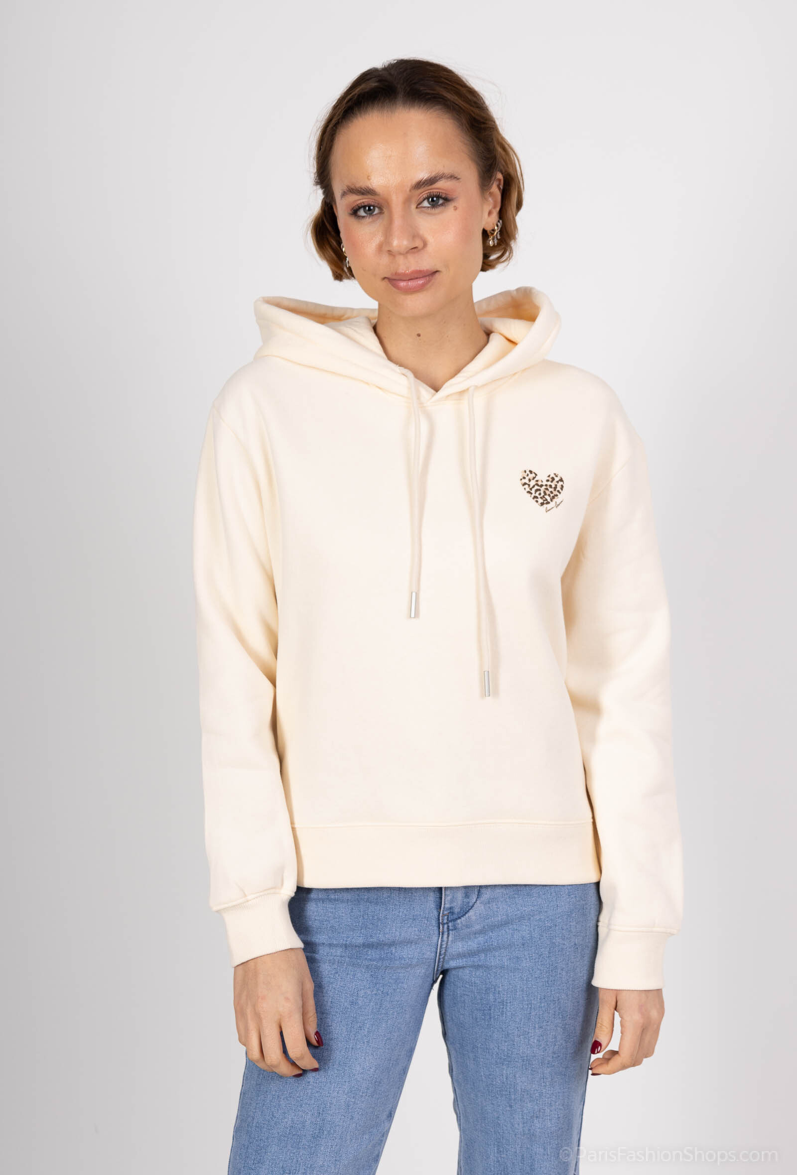 Wholesaler PM Mère & Fille - Heart embroidery lace collar sweatshirt