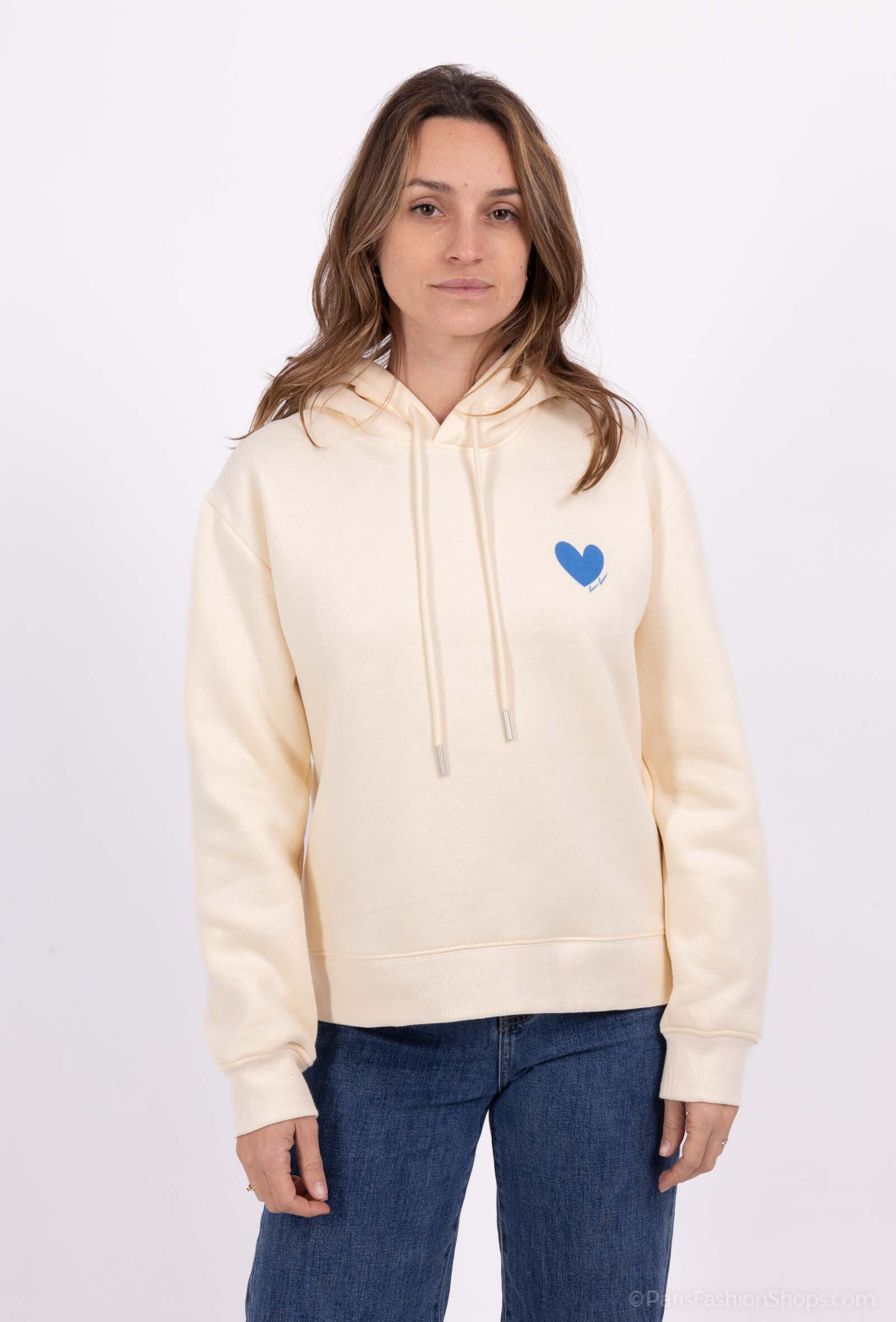 Wholesaler PM Mère & Fille - Heart embroidery lace collar sweatshirt