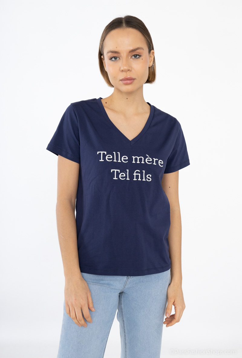 Wholesaler PM Mère & Fille - V neck coton t-shirt