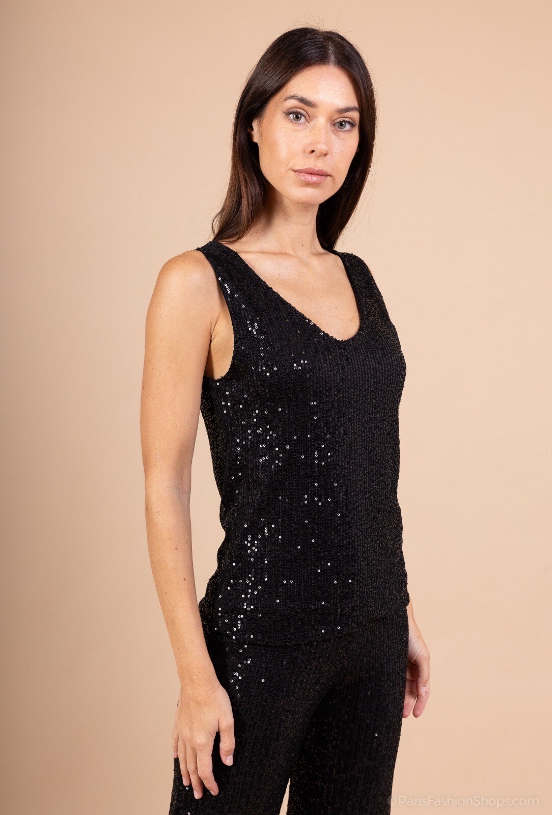 Wholesaler POHÊME - Arièle tank top with chic and timeless sequin lining