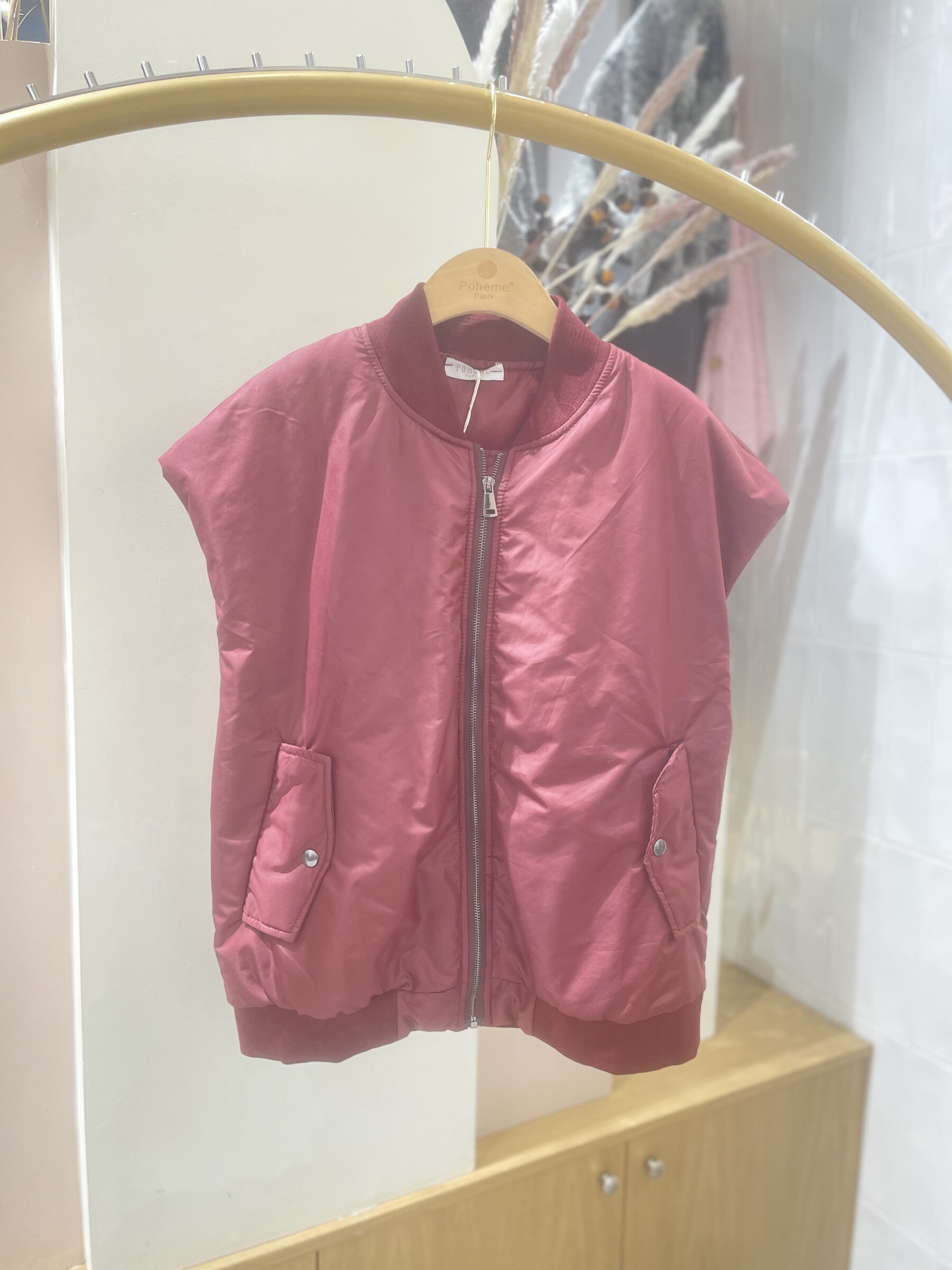 Wholesaler POHÊME - Plain sleeveless Ariel bombers with silver zipper finish