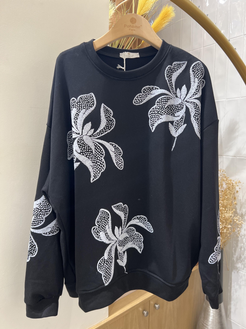 Wholesaler POHÊME - flower printed sweatshirt