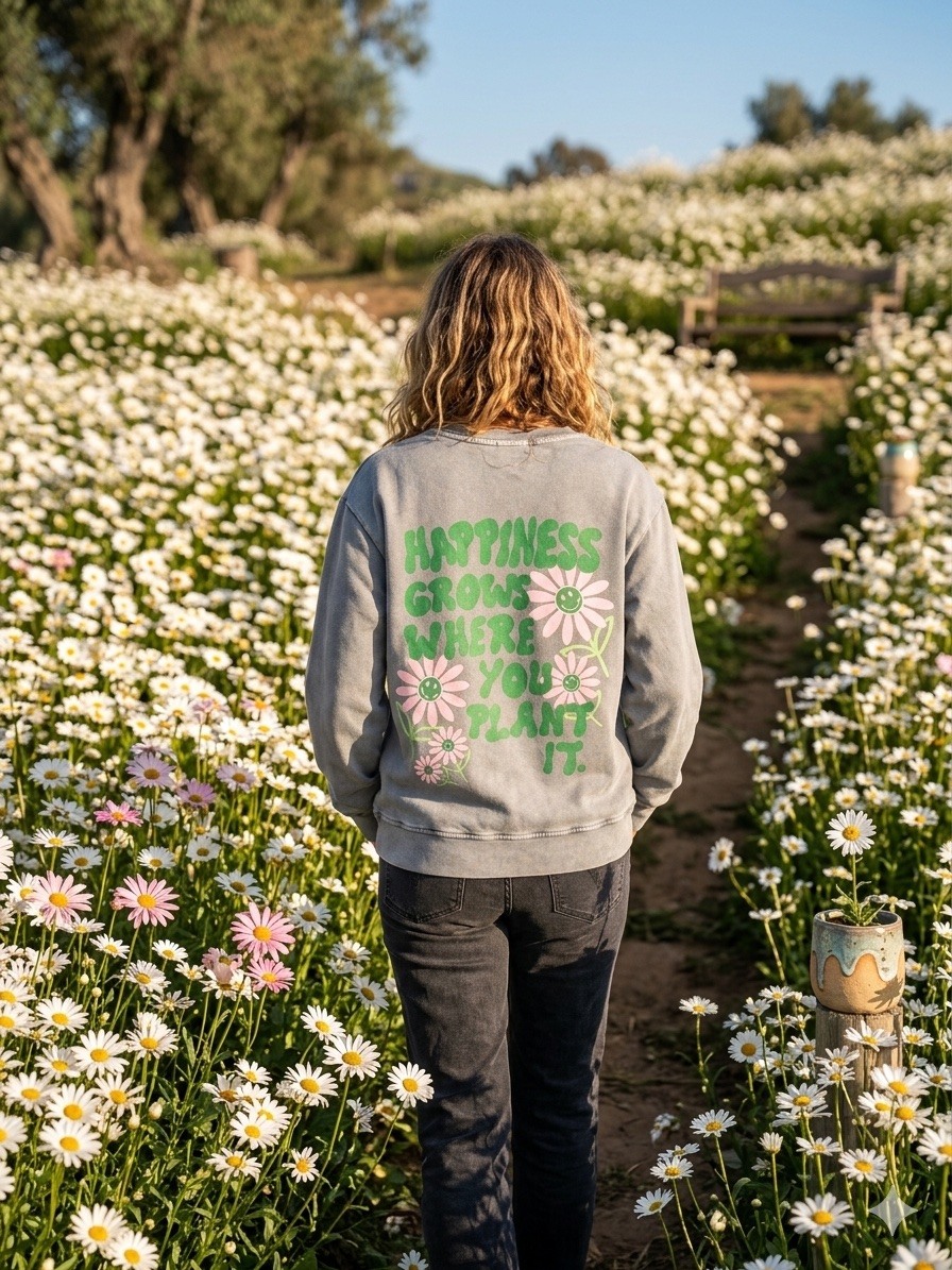 Grossiste POHÊME - Sweat-shirt Tana Hapiness Avec Motifs Pâquerettes