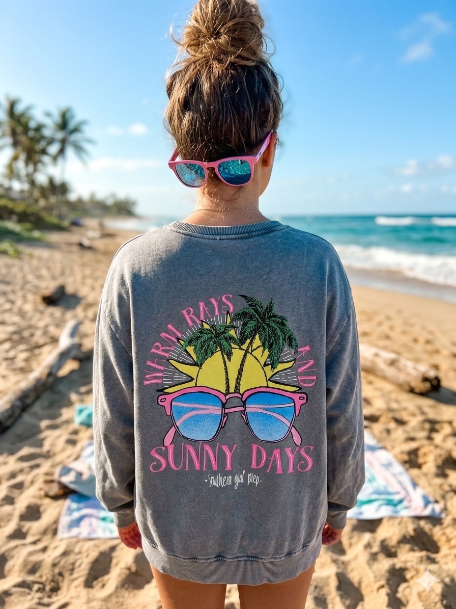 Grossiste POHÊME - Sweat-shirt Méry Logo Sunny Days Poitrine  avec grand Marquage dos