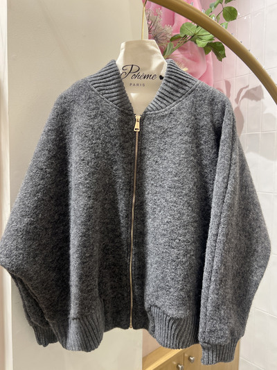 Grossiste POHÊME - Veste Bombers Odette En Laine unie Grossiste POHÊME - Veste Bombers Odette En Laine unie