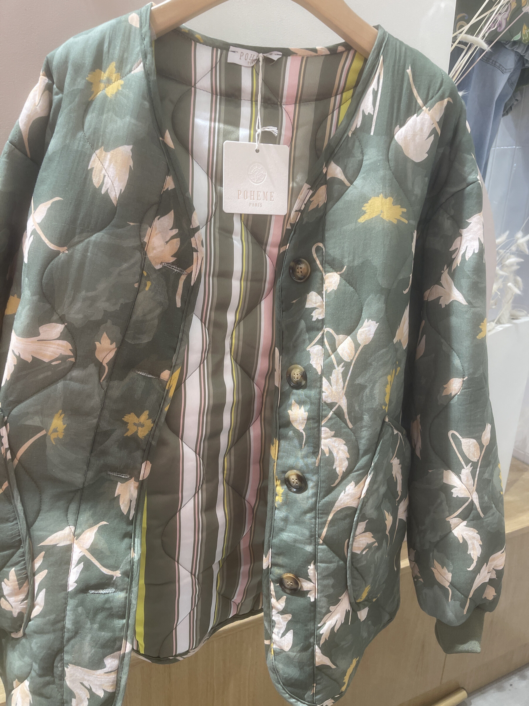 Großhändler POHÊME - Langjacke Jenna Print Flüssigkeit mit lässigem Innenraum
